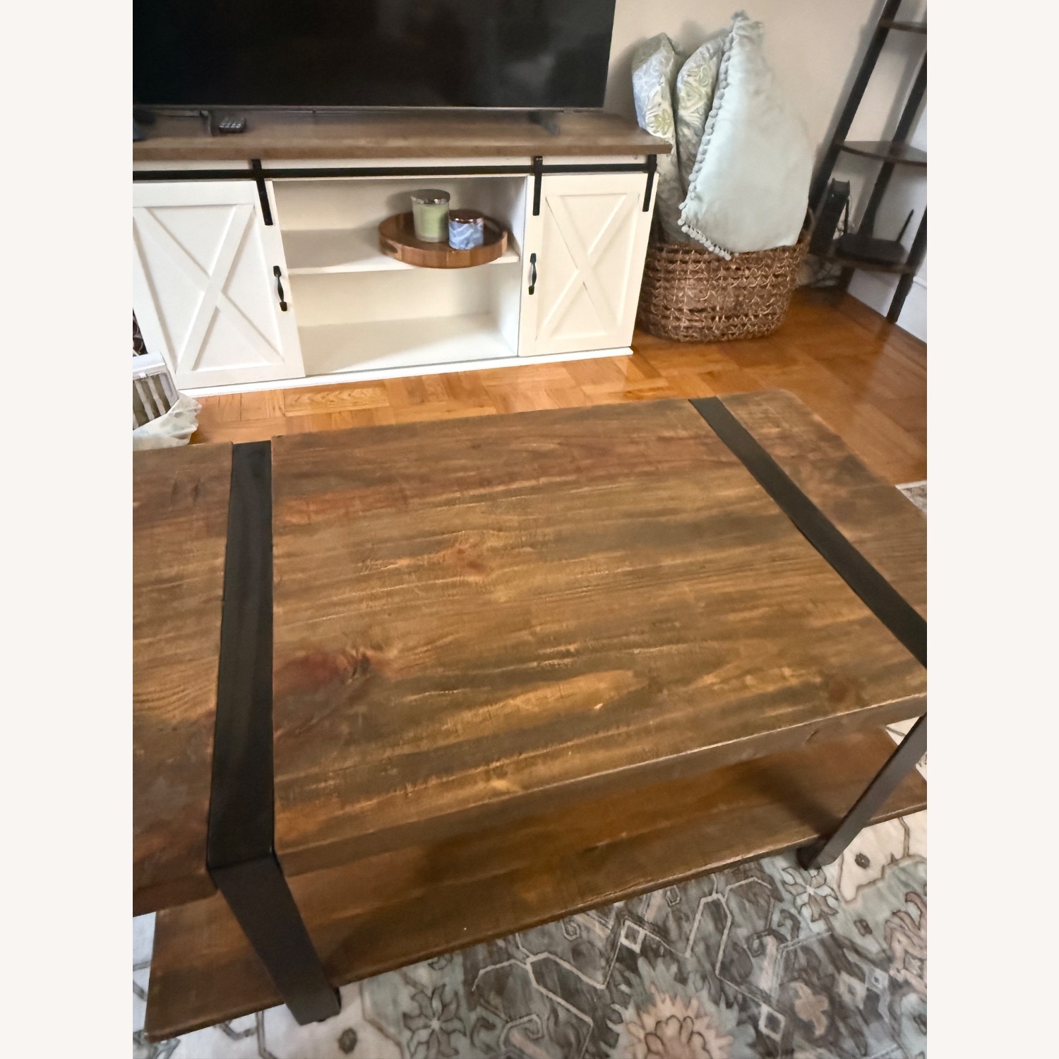 Overstock Natural Rustic Reclaimed Wood Coffee Table - image-3