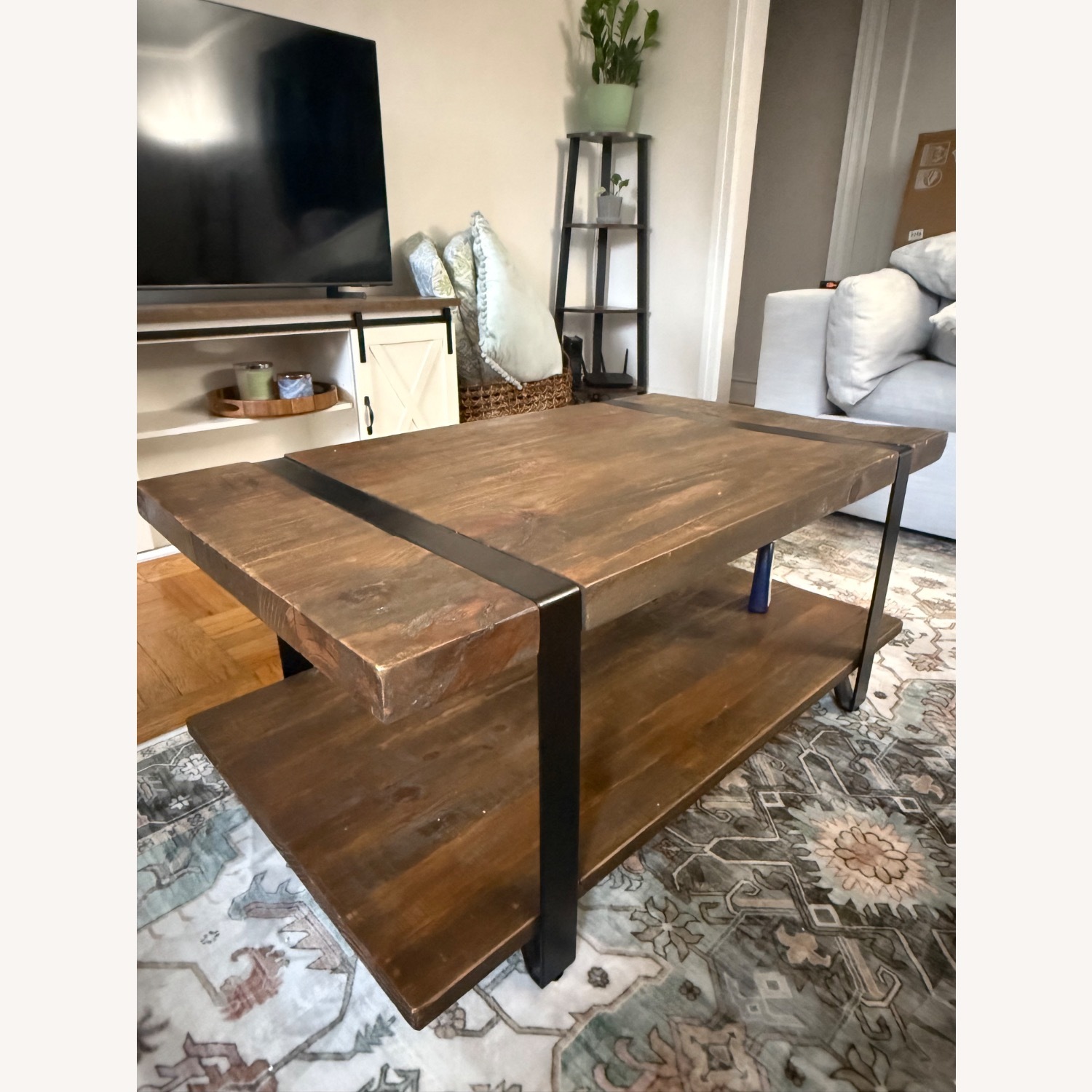 Overstock Natural Rustic Reclaimed Wood Coffee Table - image-1