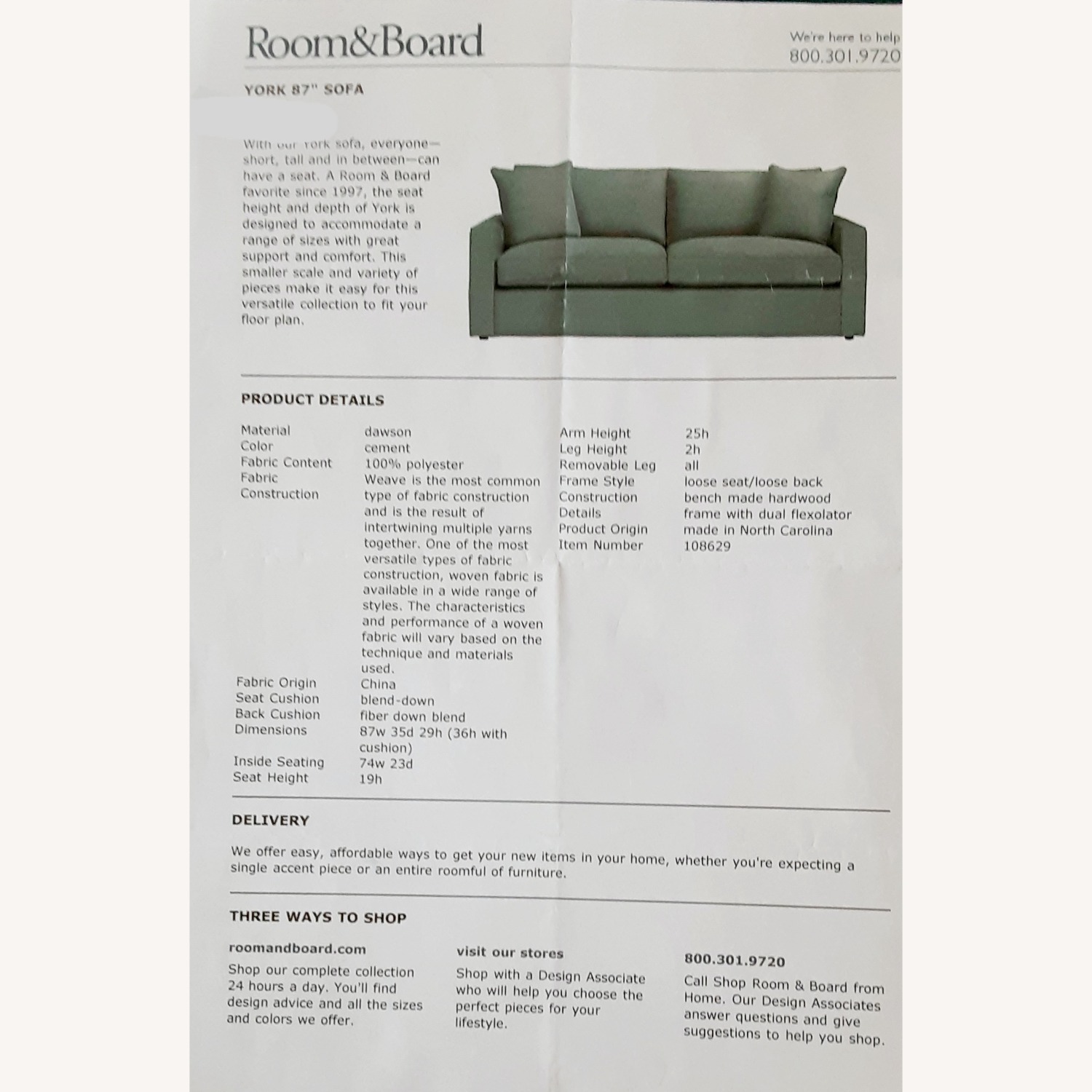 Room & Board York Sofa - image-7