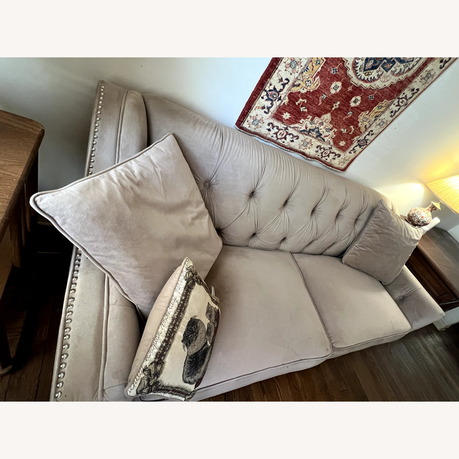 Modern Tufted Velvet Sofa - image-1