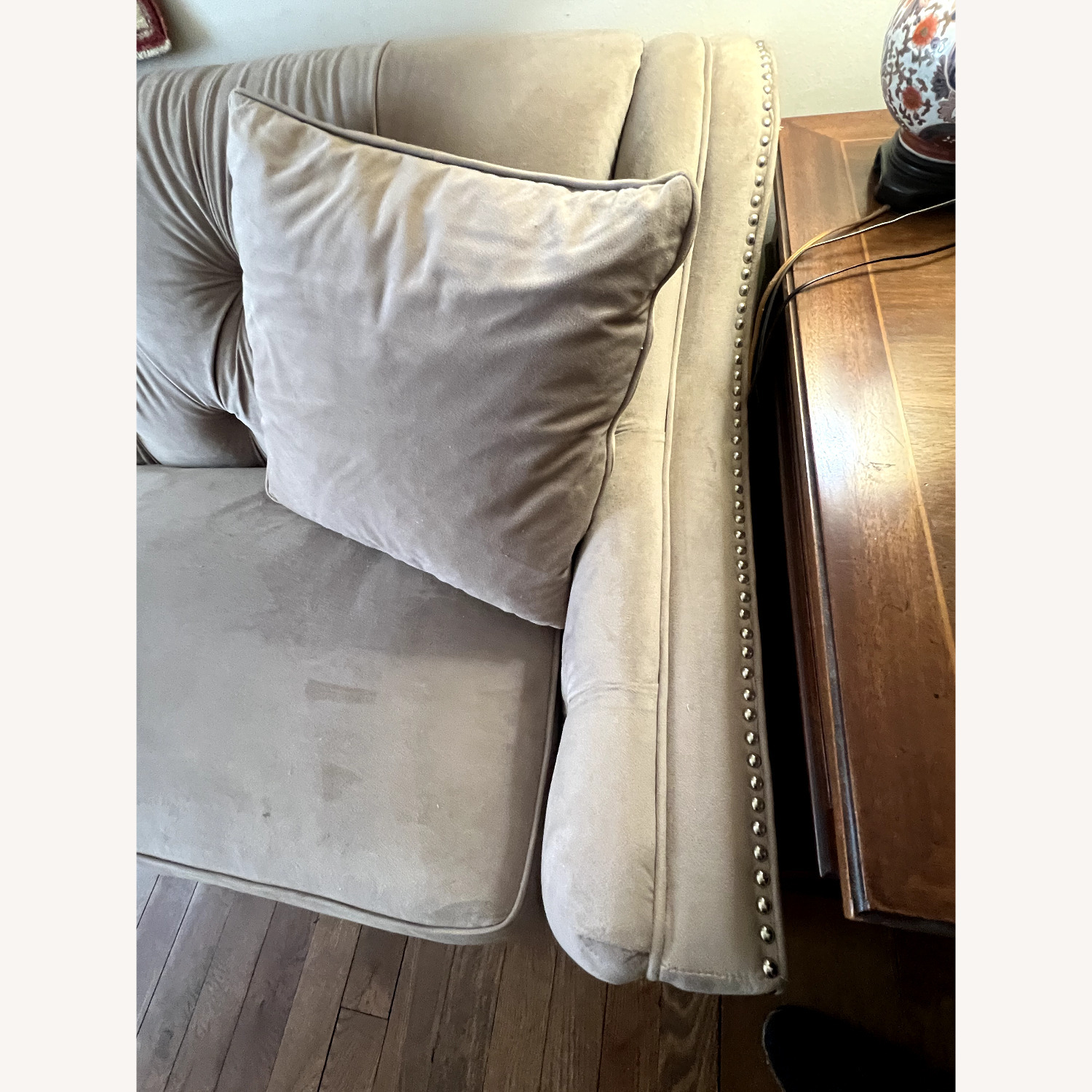 Modern Tufted Velvet Sofa - image-4