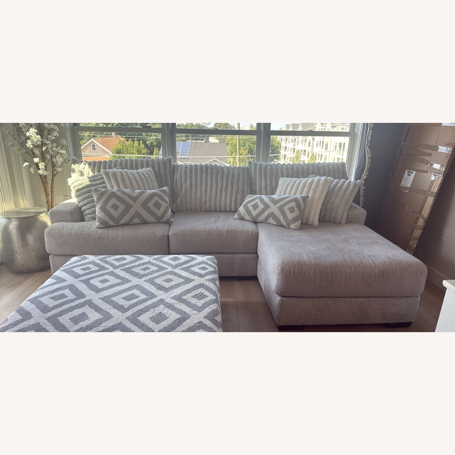 Raymour & Flanigan Gray Couch - image-3