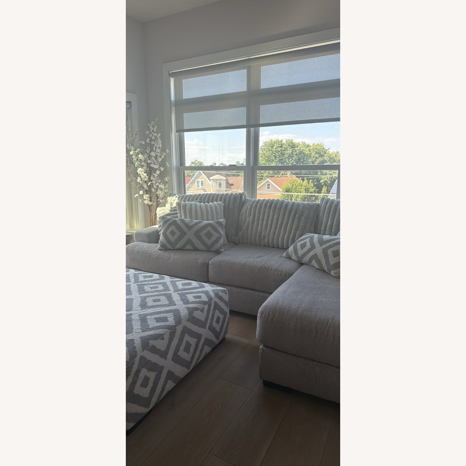 Raymour & Flanigan Gray Couch - image-2