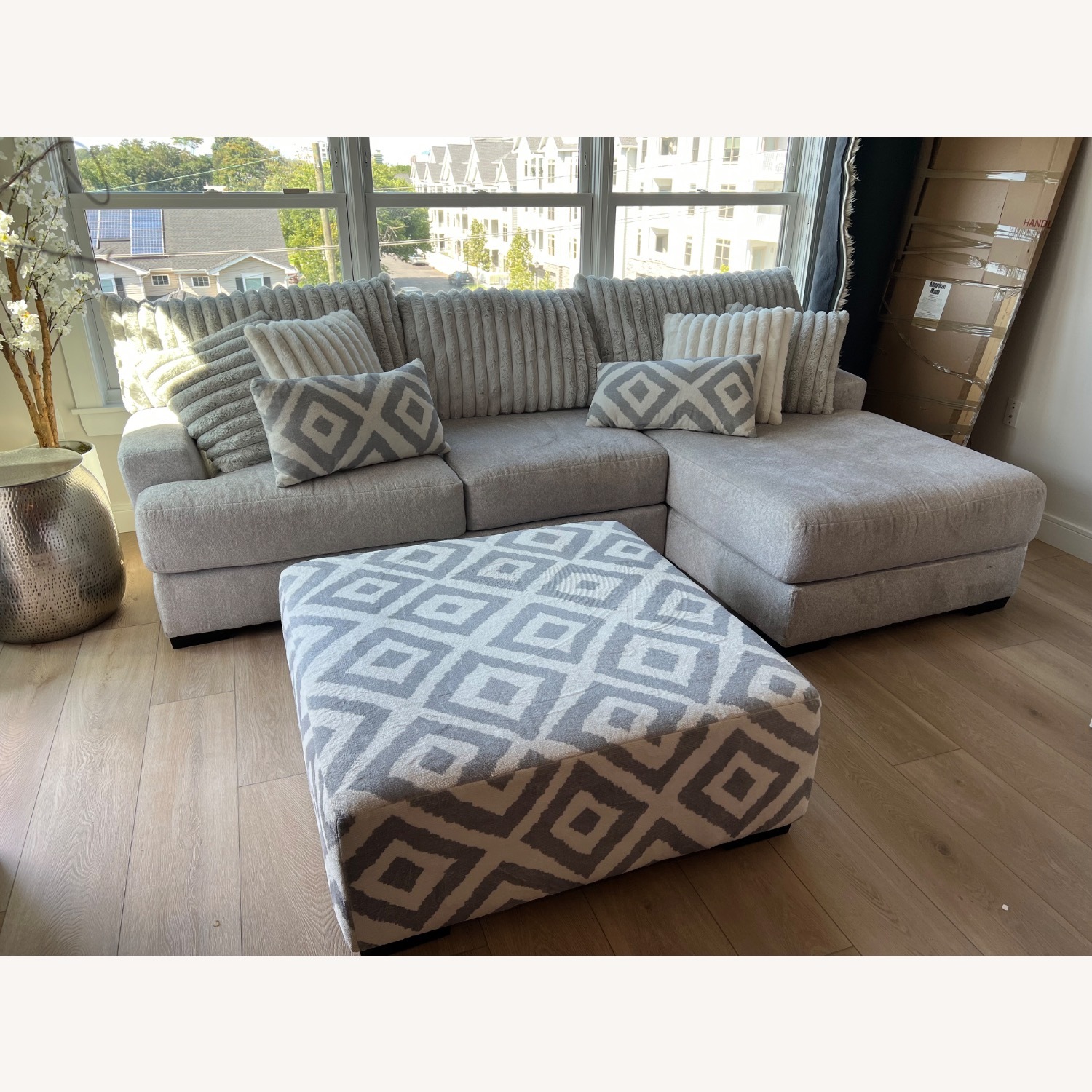 Raymour & Flanigan Gray Couch - image-1