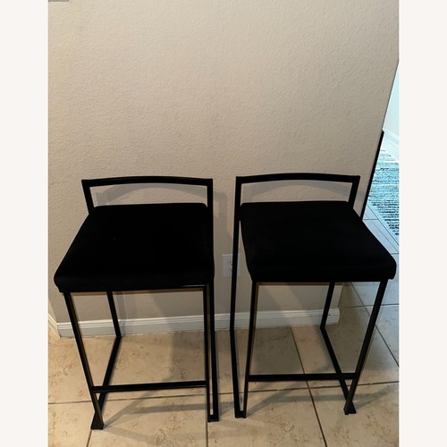 Used Amazon Black Bar Stools (set of 2) for sale on AptDeco