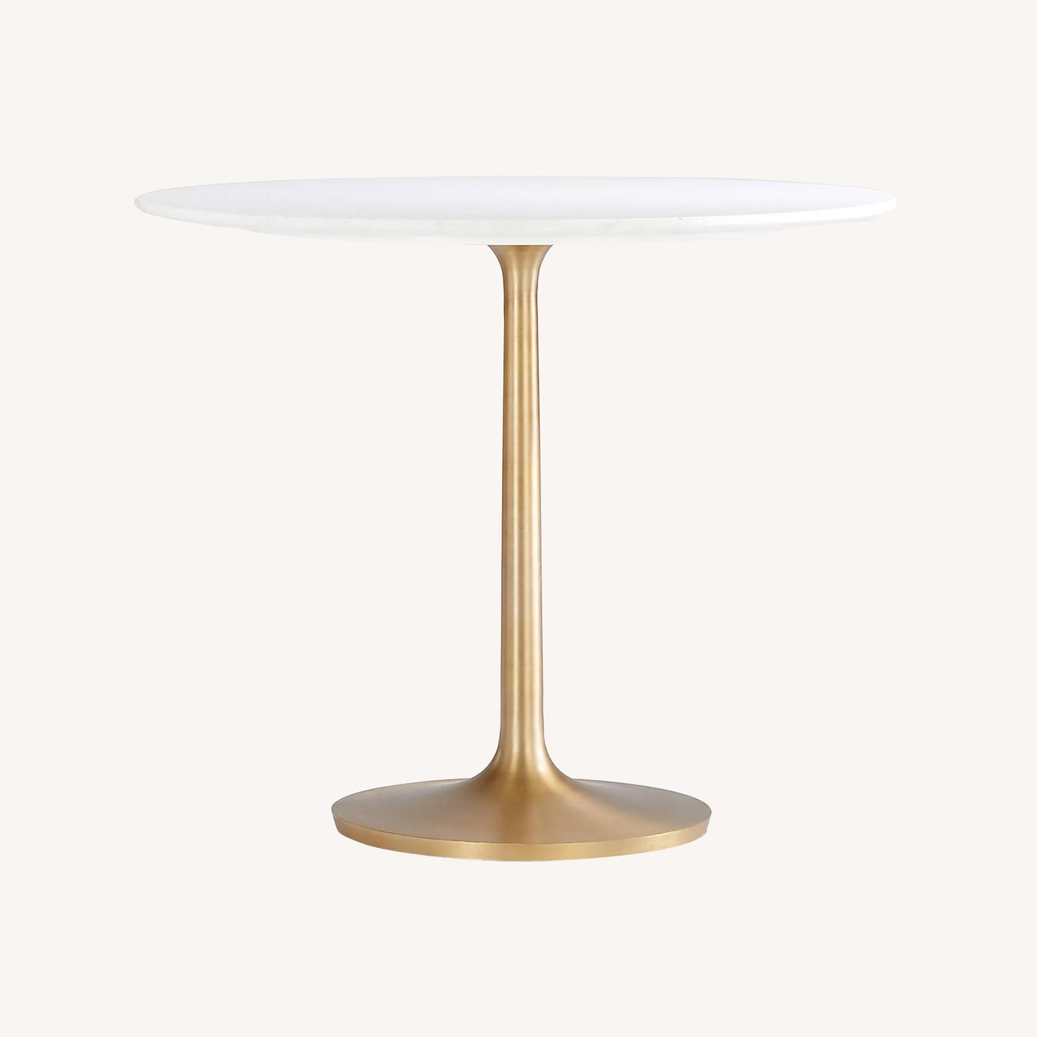 Crate & Barrel Nero 36" Round Marble Dining Table - image-0