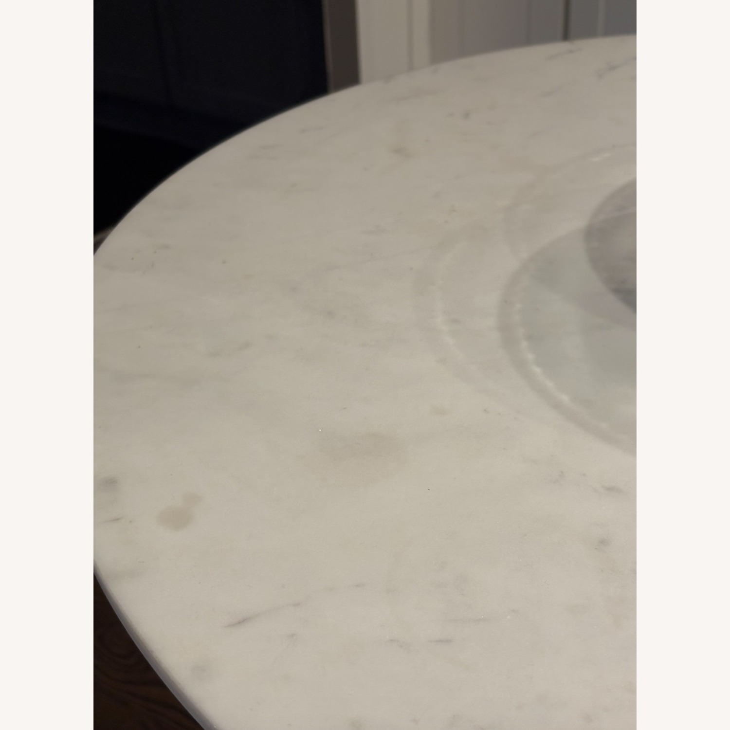 Crate & Barrel Nero 36" Round Marble Dining Table - image-2