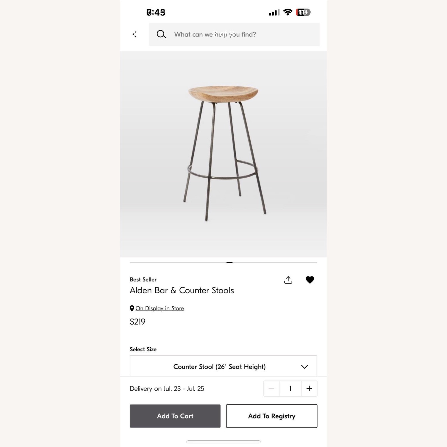 West Elm Alden Counter Stools - image-1