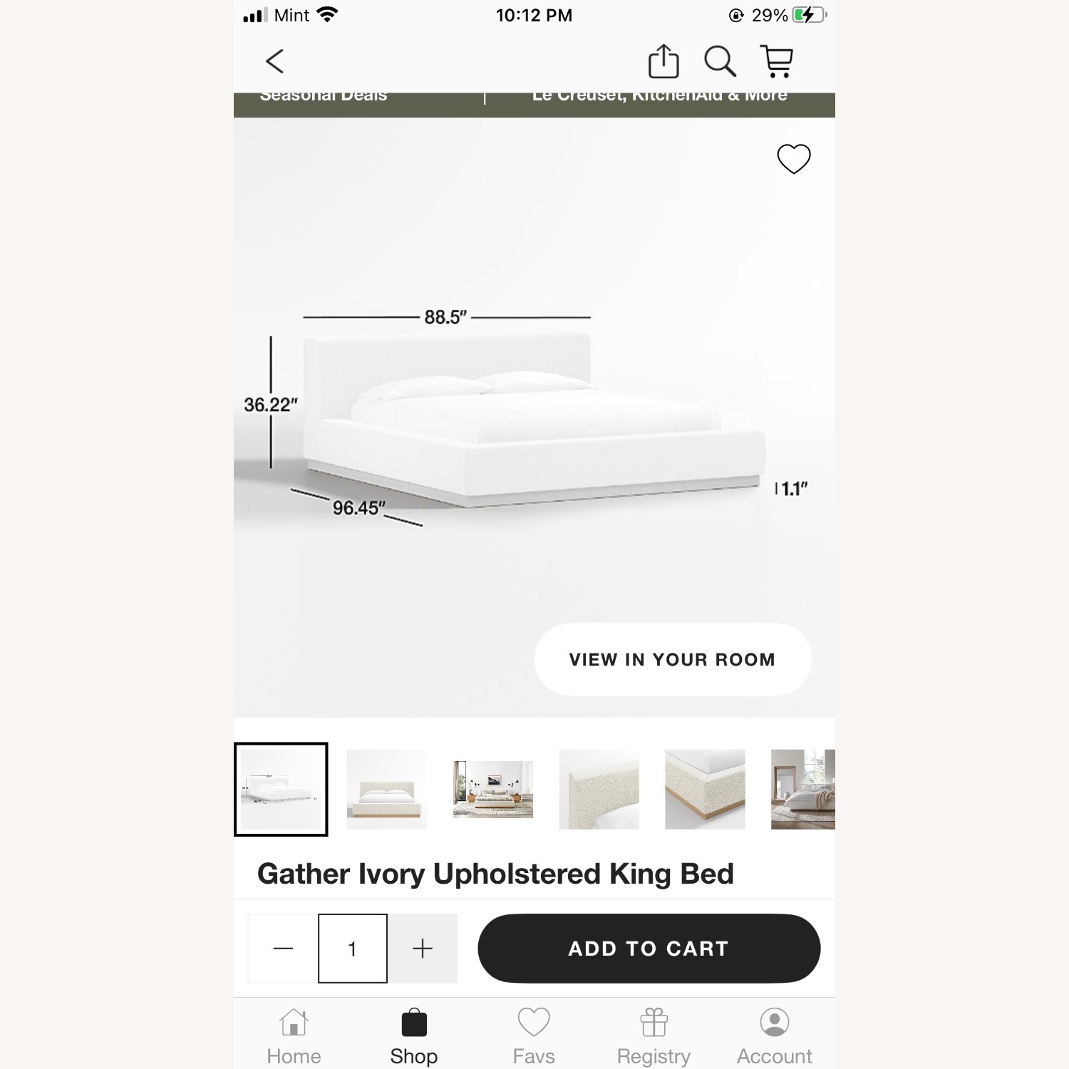 Crate and Barrel Gather King Bed - image-6