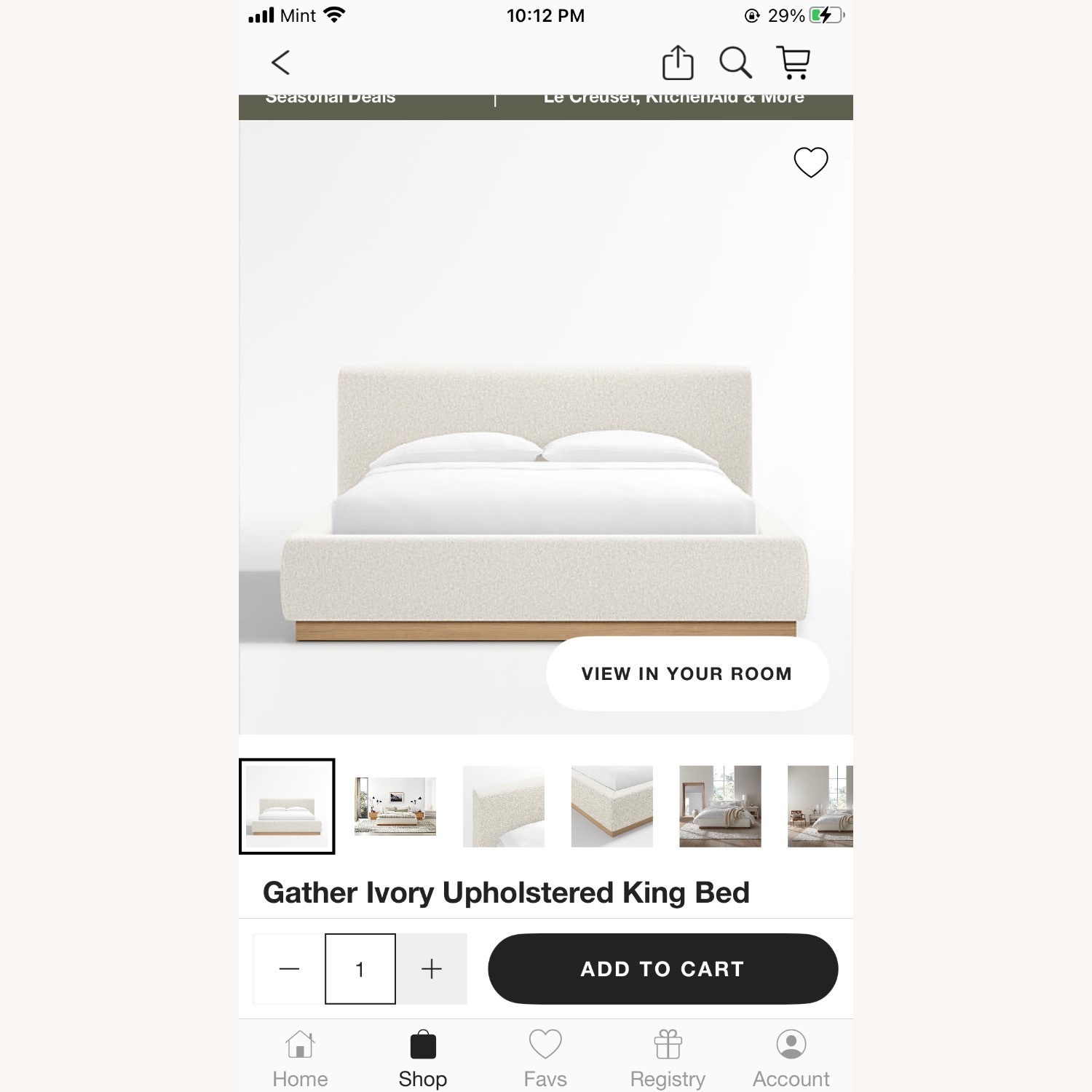 Crate and Barrel Gather King Bed - image-7