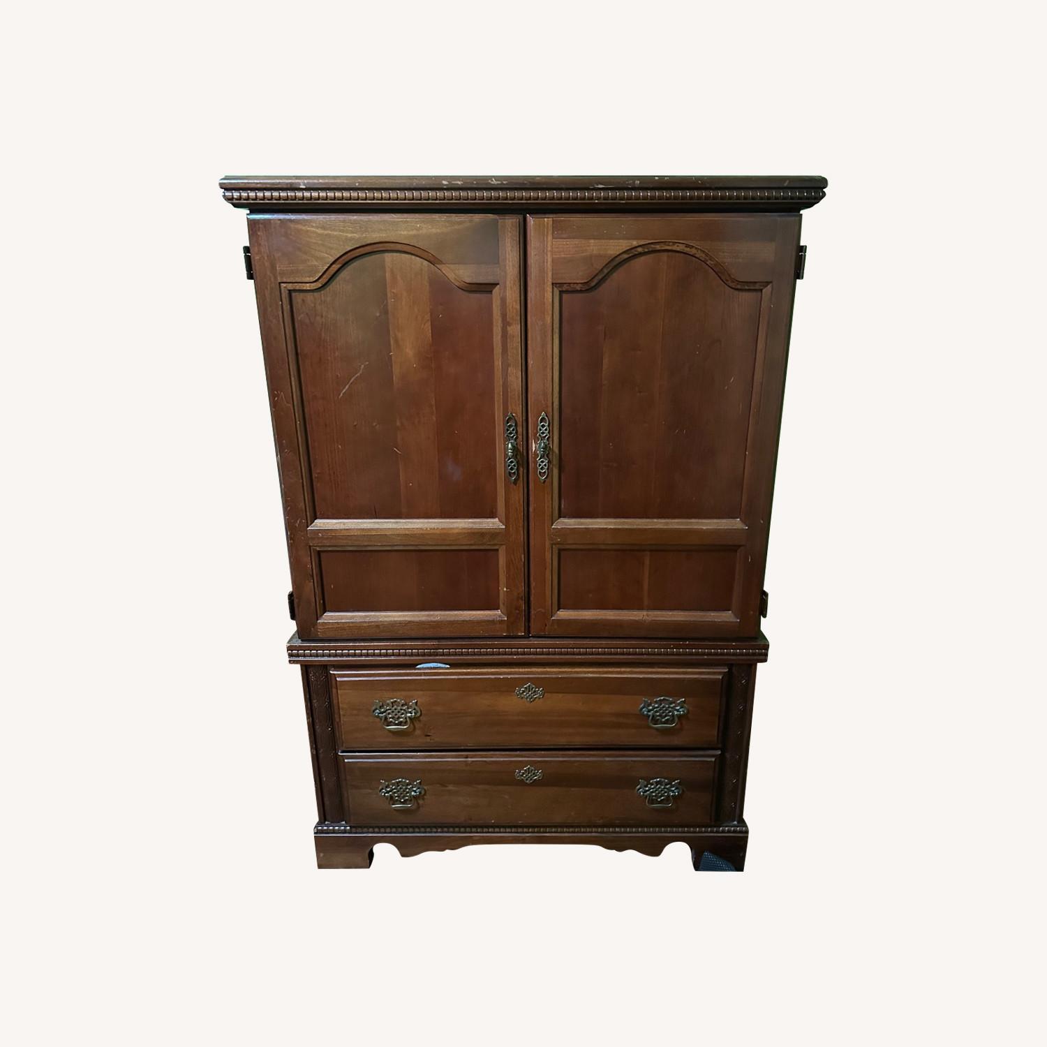 Solid Wood Armoire Dresser with Storage Drawers - image-0
