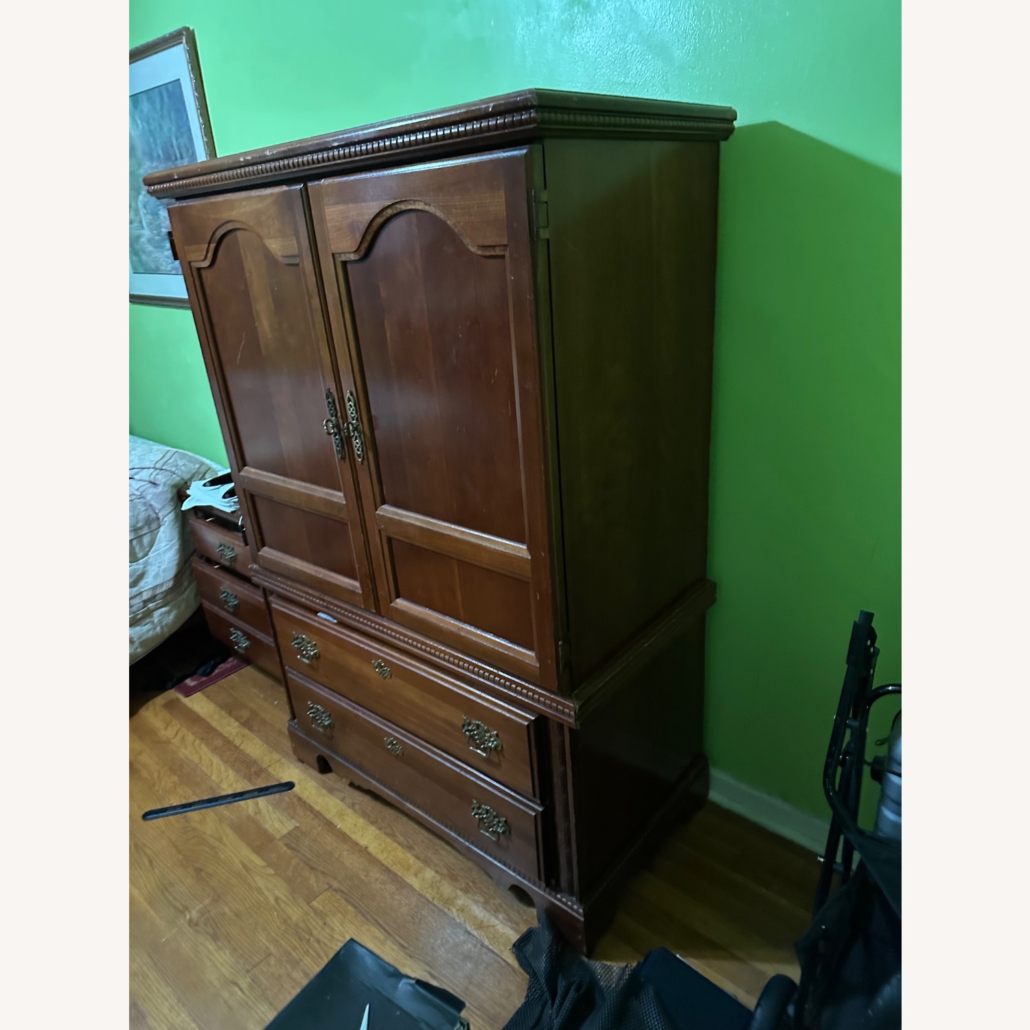 Solid Wood Armoire Dresser with Storage Drawers - image-2
