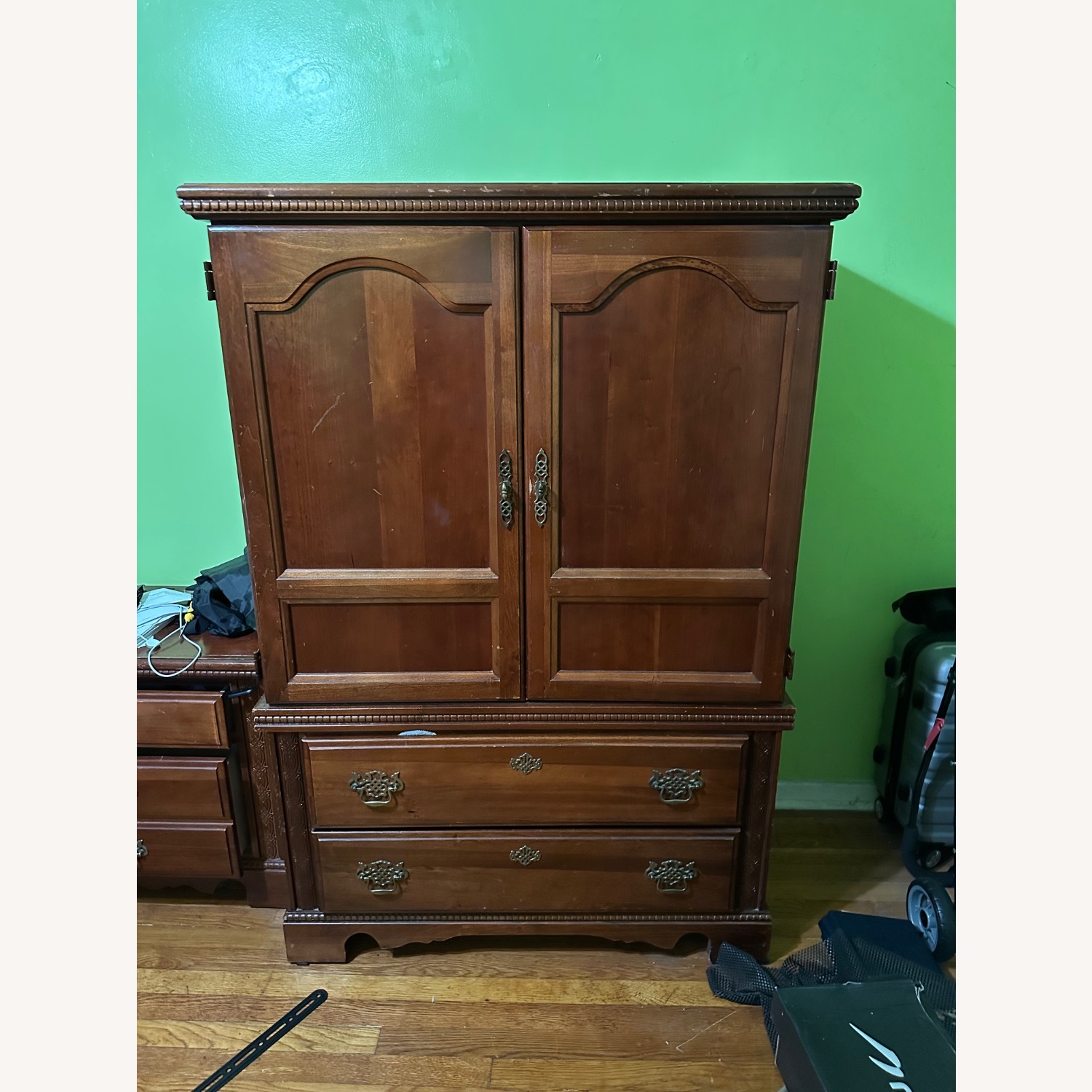 Solid Wood Armoire Dresser with Storage Drawers - image-1