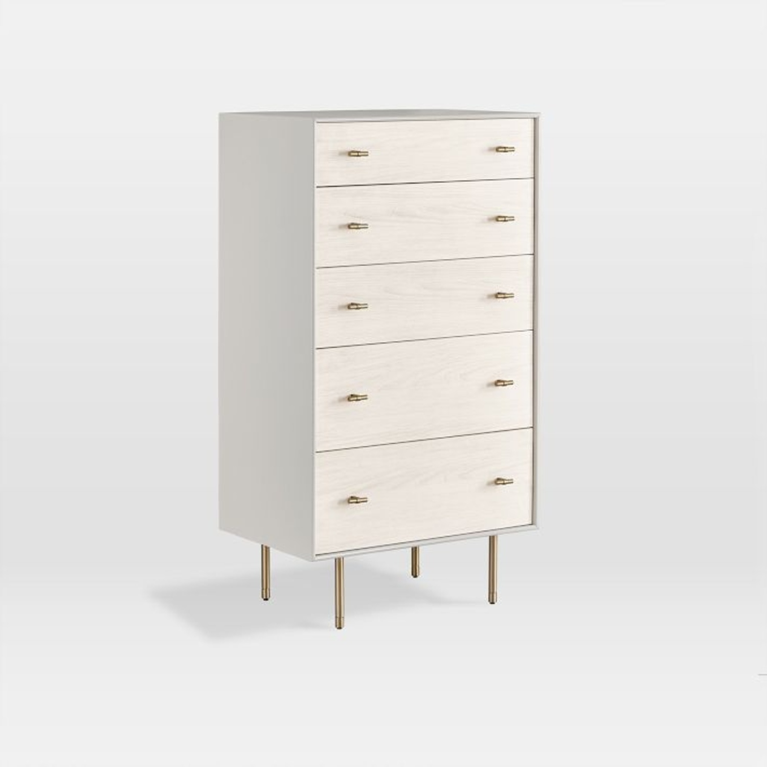 West Elm White and Gold Wood Dresser - image-6
