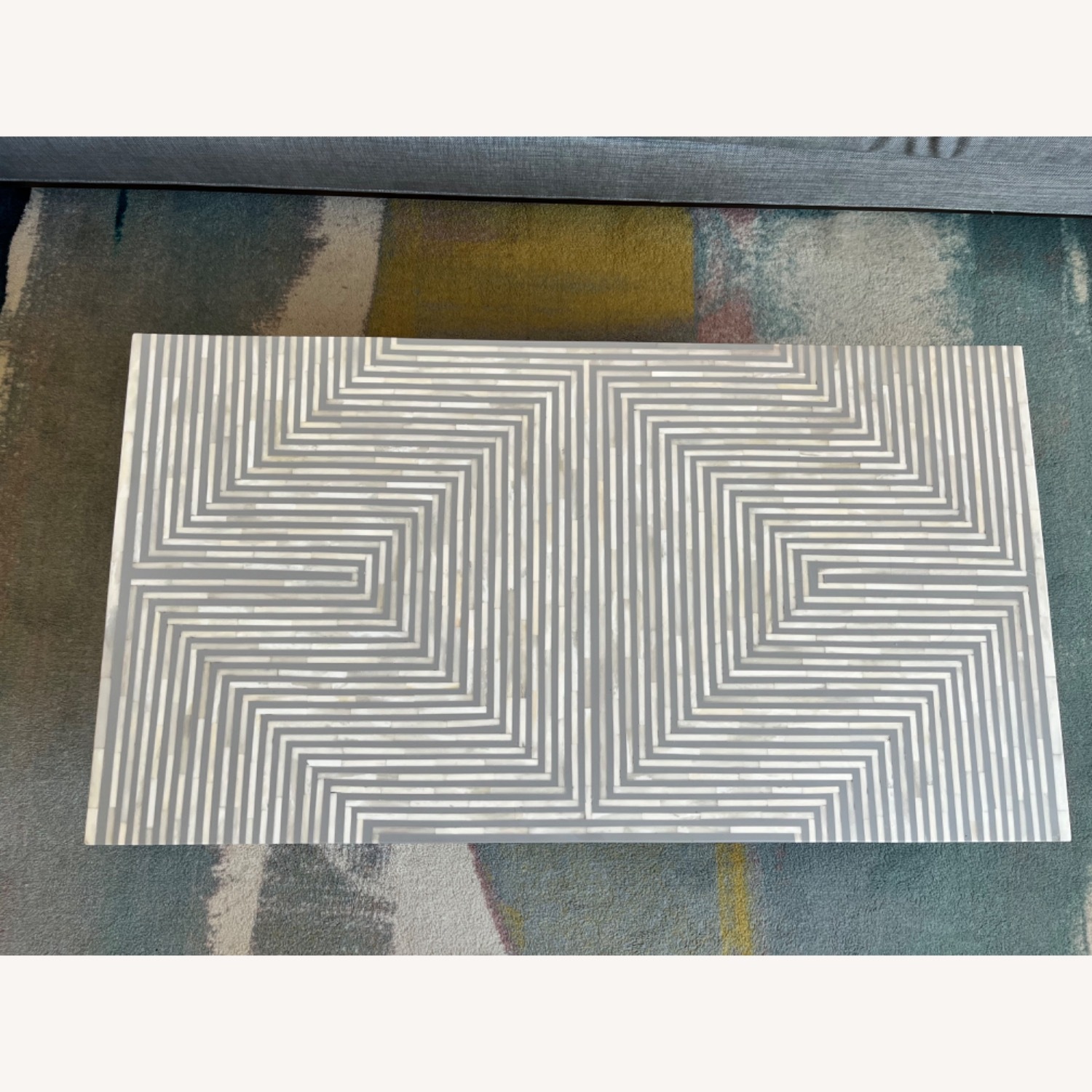 Anthropologie Savi Striped Inlay Table - image-2
