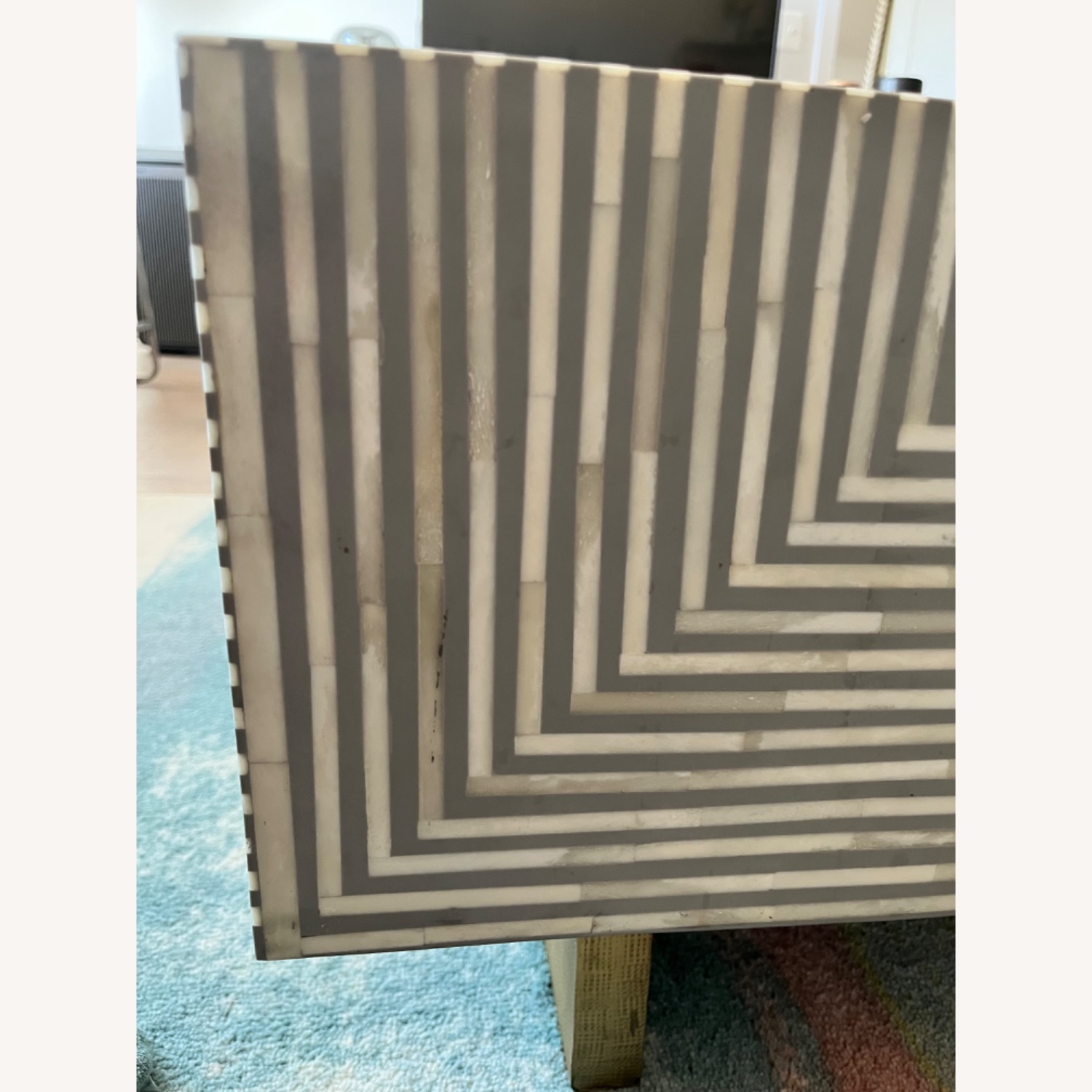 Anthropologie Savi Striped Inlay Table - image-10