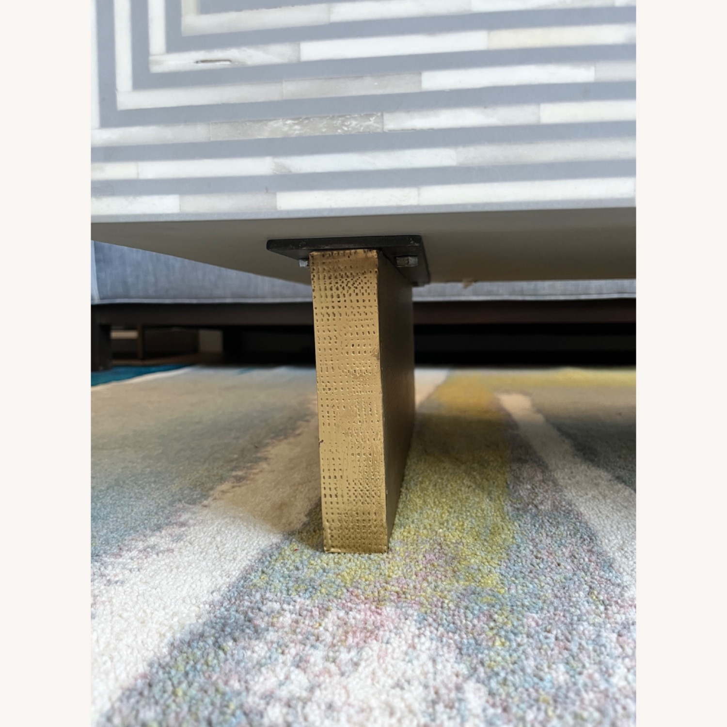 Anthropologie Savi Striped Inlay Table - image-7