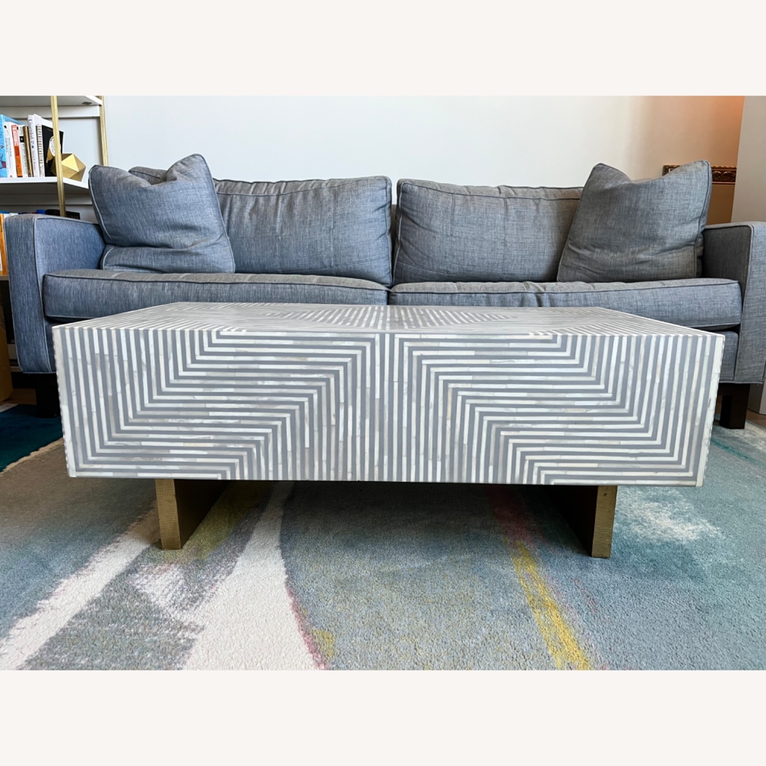 Anthropologie Savi Striped Inlay Table - image-8