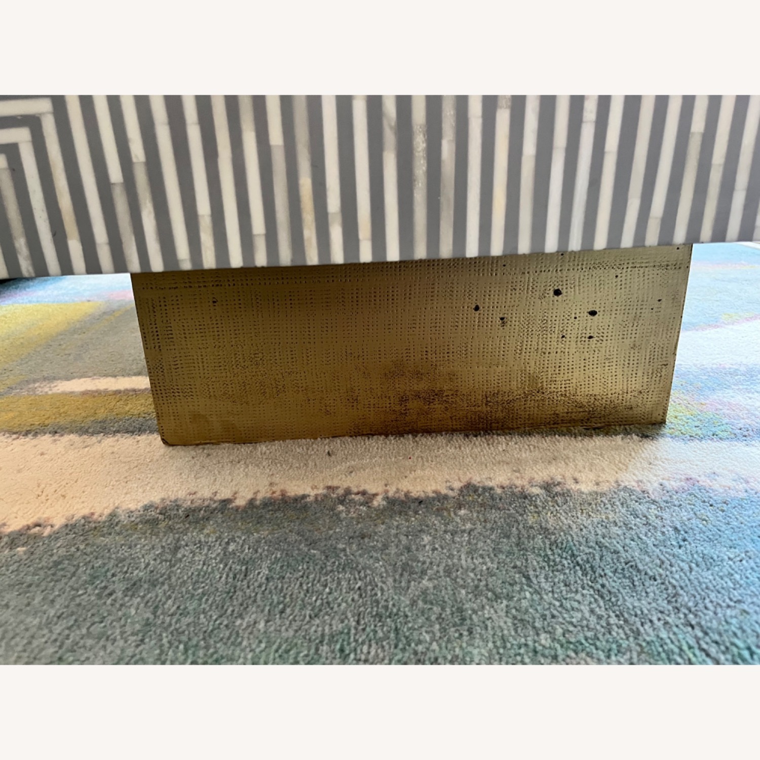 Anthropologie Savi Striped Inlay Table - image-6