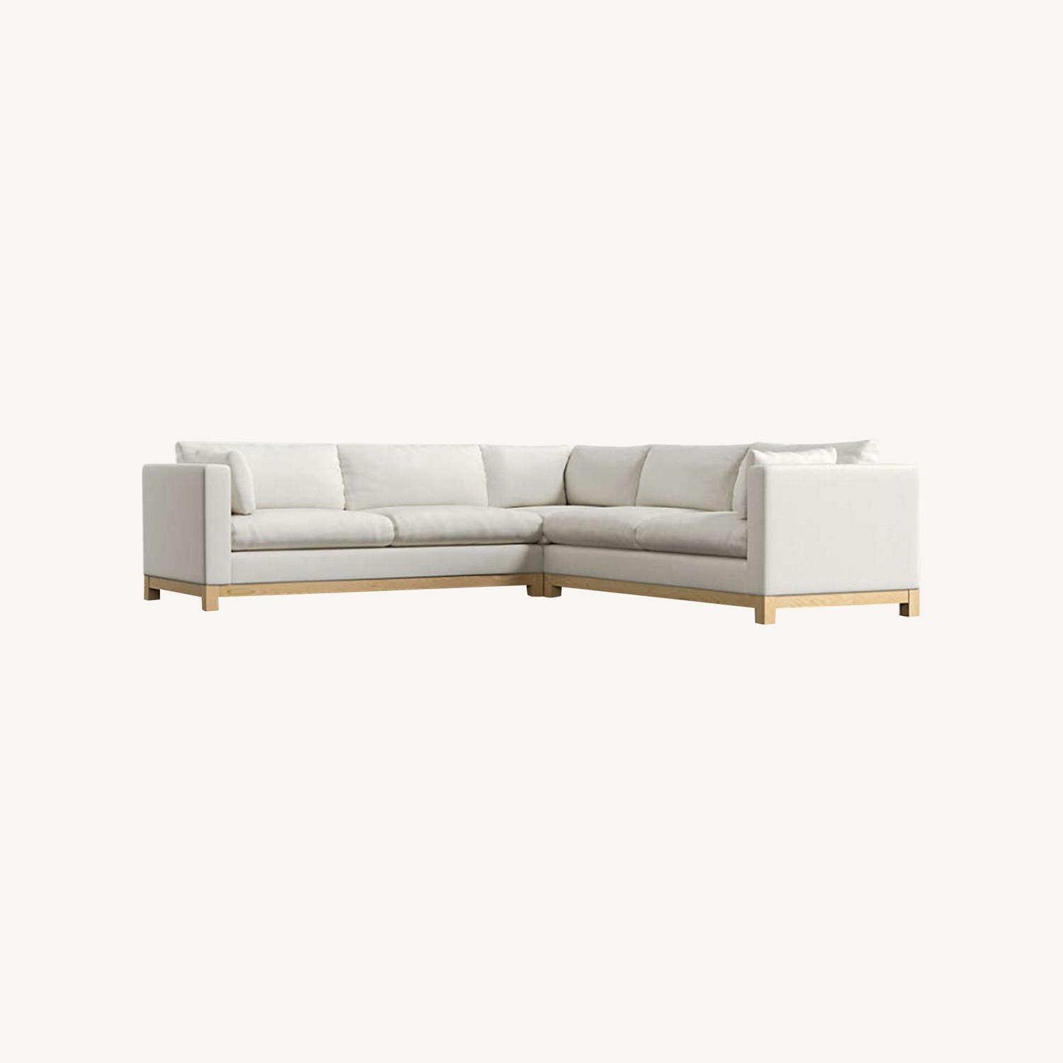Crate & Barrel Pacific Wood 3-Piece Corner Sectional Sofa - image-0