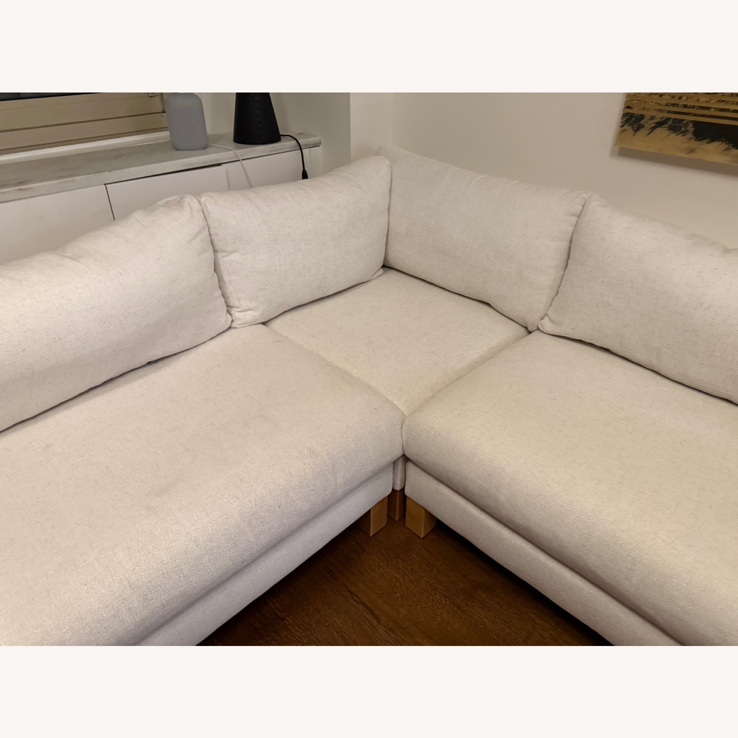 Crate & Barrel Pacific Wood 3-Piece Corner Sectional Sofa - image-7