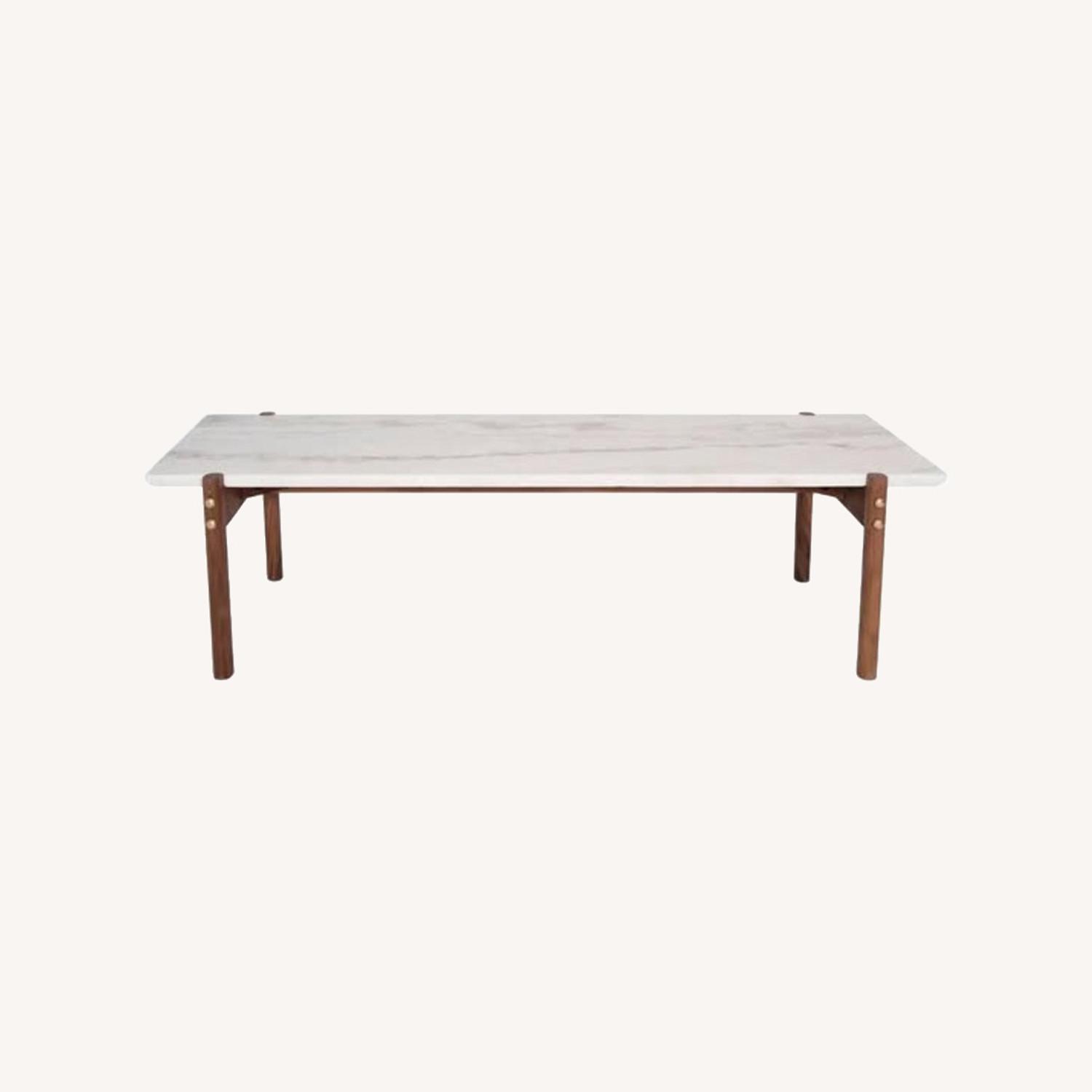 Marble Walnut Coffee Table - image-0