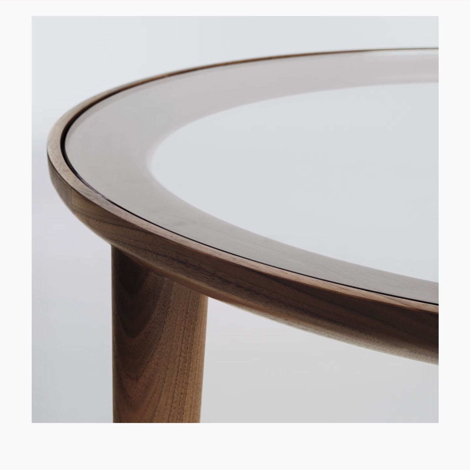 DWR Port Coffee Table Glass Top Oak Base - image-1