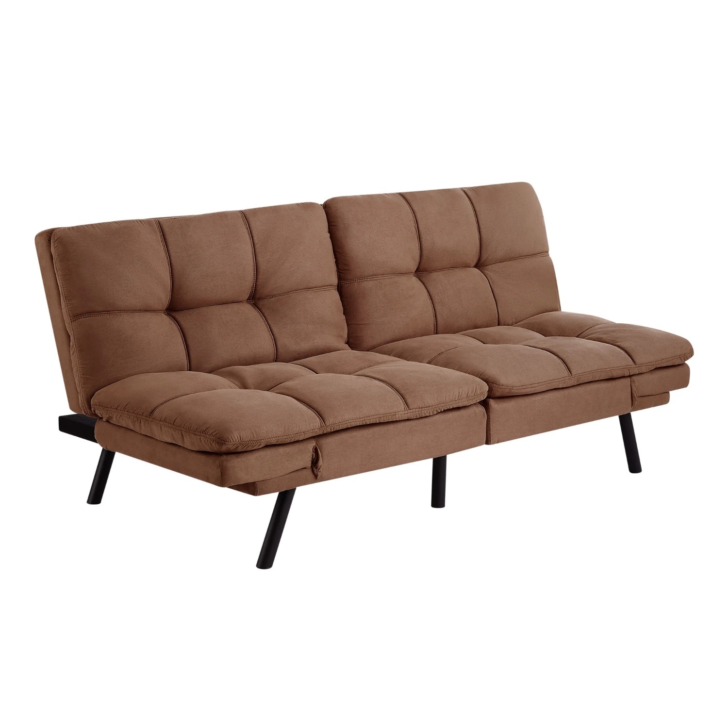 Walmart Mainstays Futon Camel Faux Suede Fabric - image-4