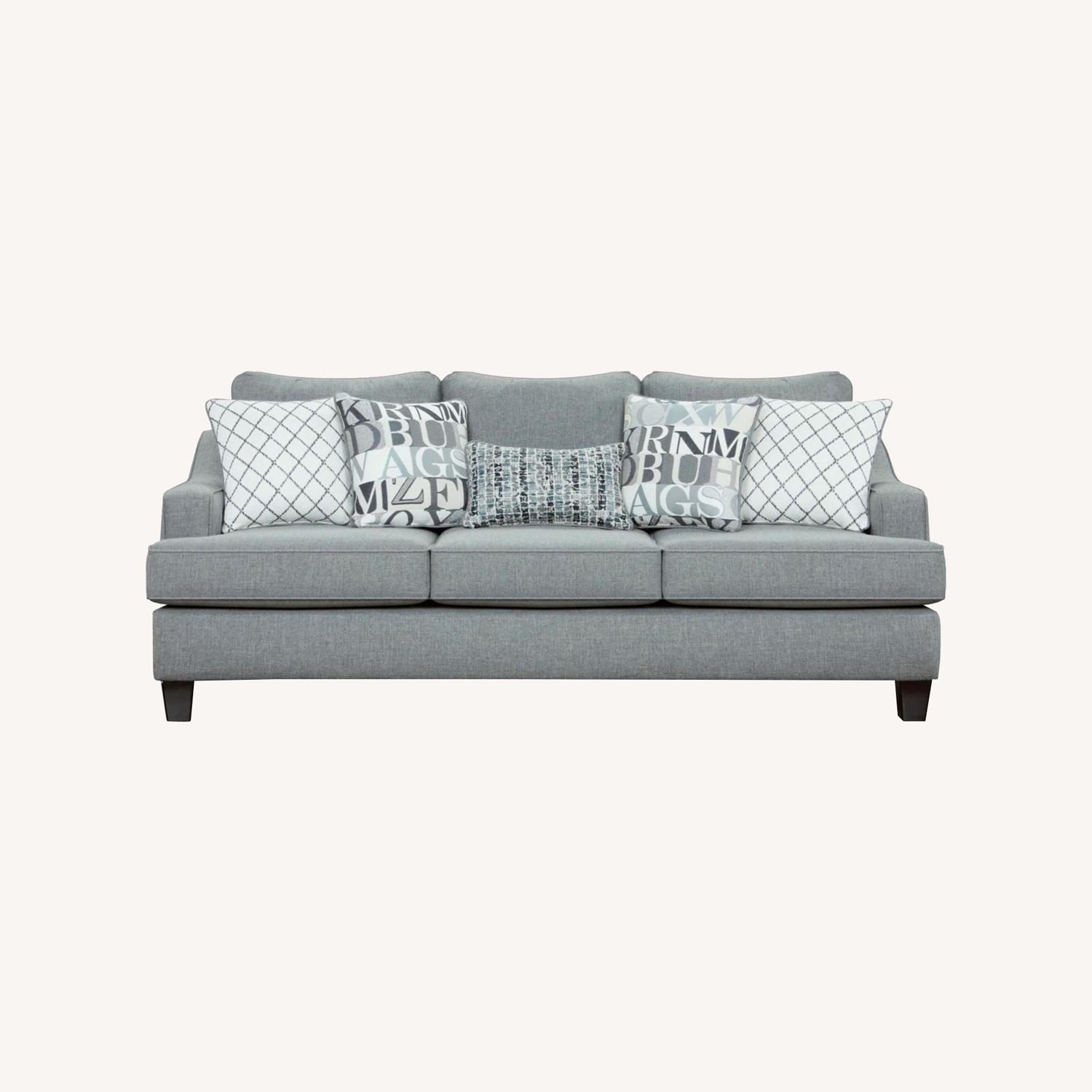 Macarena Cadet Fabric Sofa With Pillows - image-0