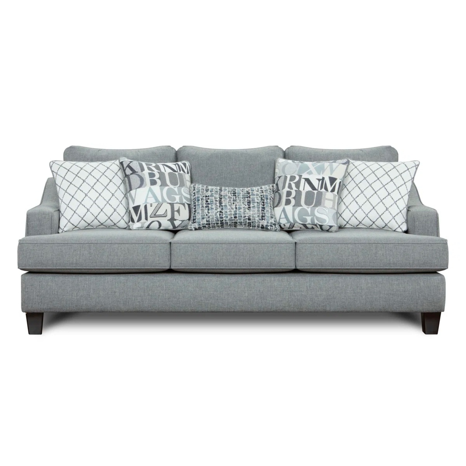 Macarena Cadet Fabric Sofa With Pillows - image-6