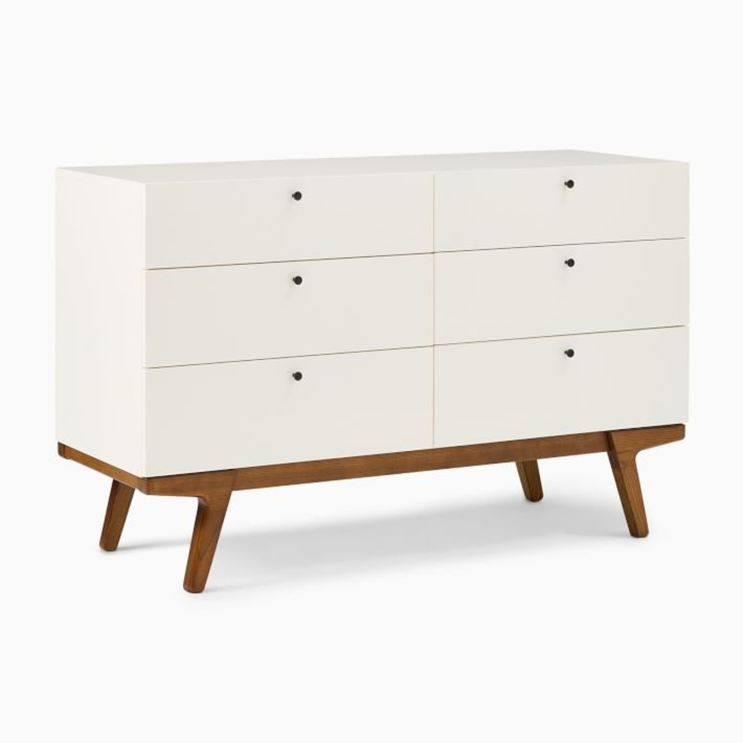 West Elm White 6-drawer Mid Century Modern Dresser - image-5