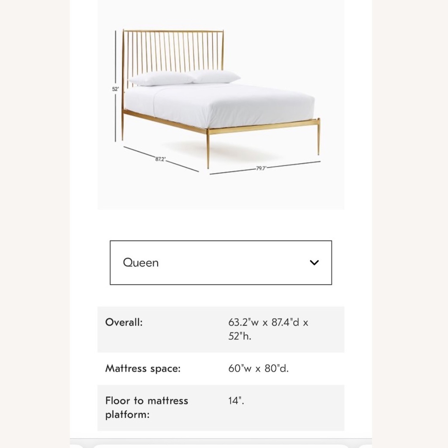 West Elm Stella Black Metal Frame Bed - image-5