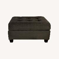 Dark Gray Tufted Ottoman
