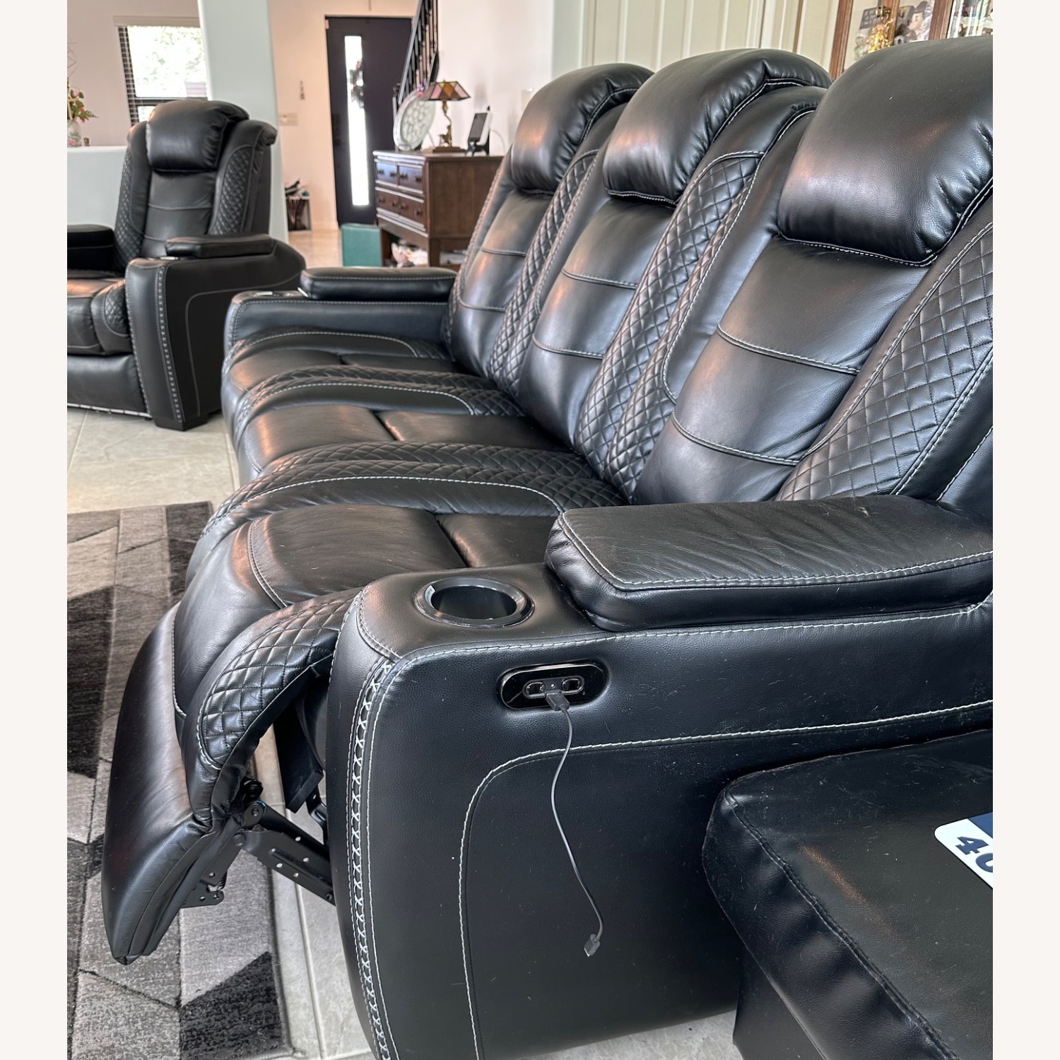 Black Signature Recliner Sofa by Ashley - image-1