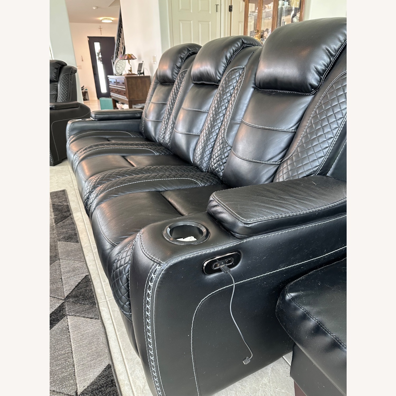 Black Signature Recliner Sofa by Ashley - image-3