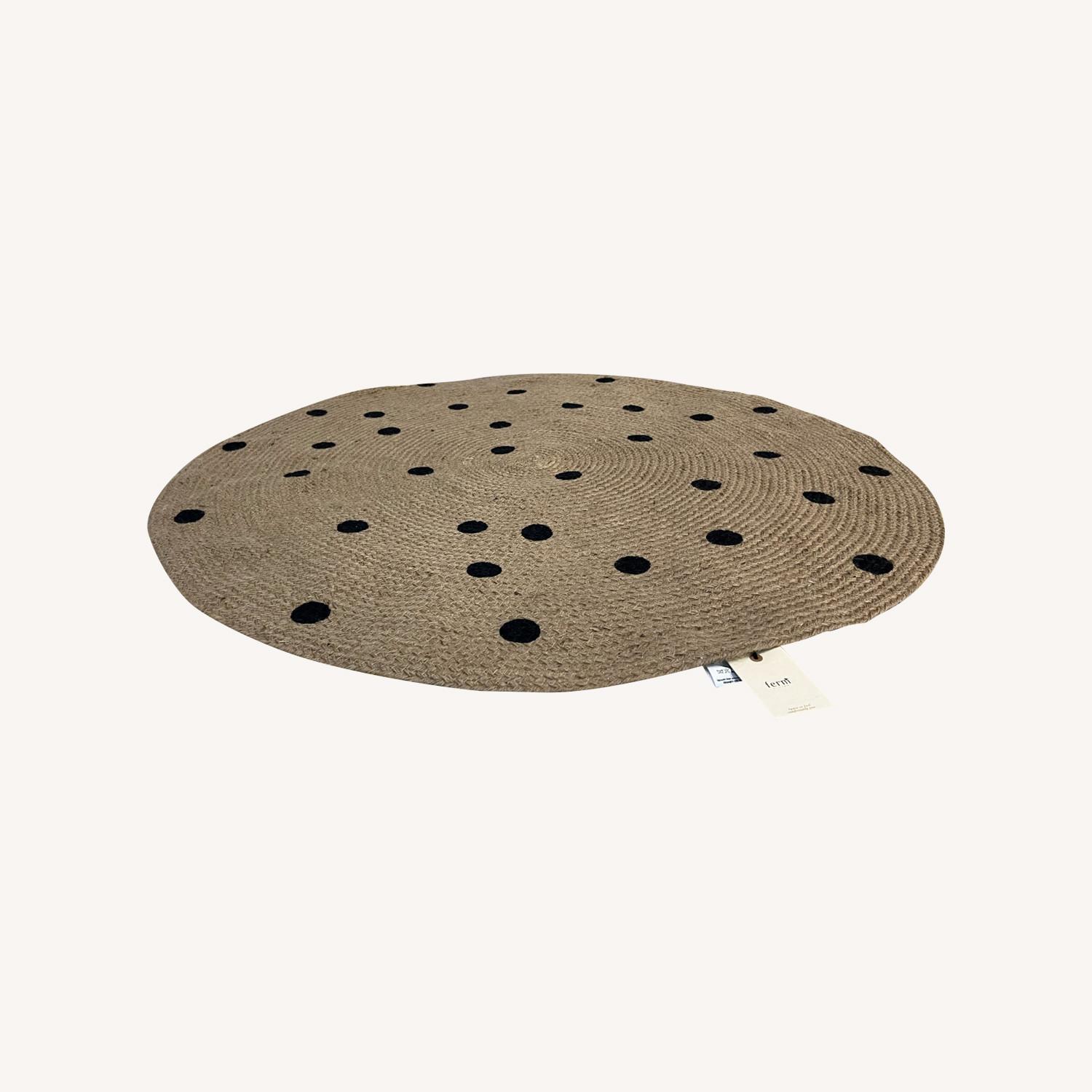 2Modern Jute Carpet - Black Dots - image-0