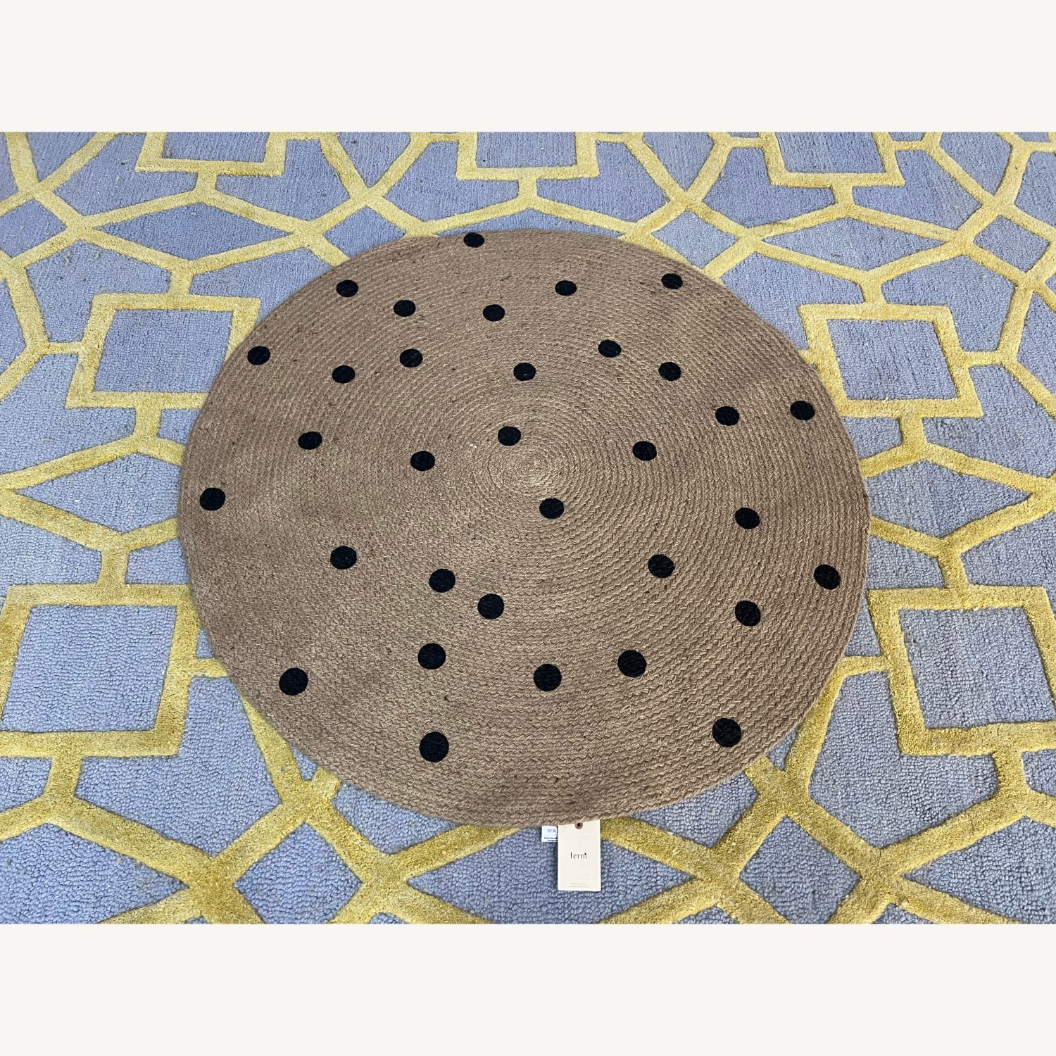 2Modern Jute Carpet - Black Dots - image-3