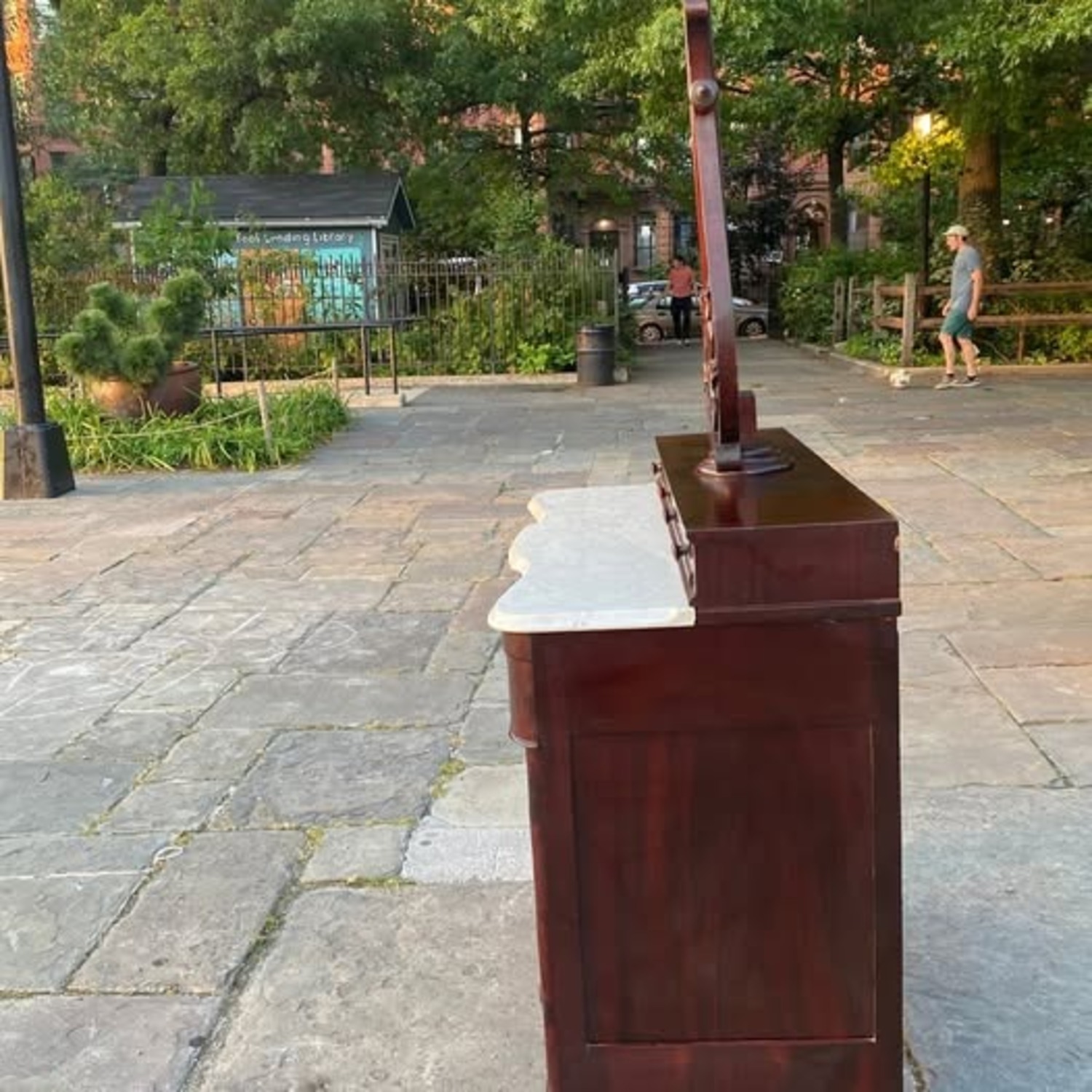 Antique Victorian Mahogany Marble Top Dresser - image-2