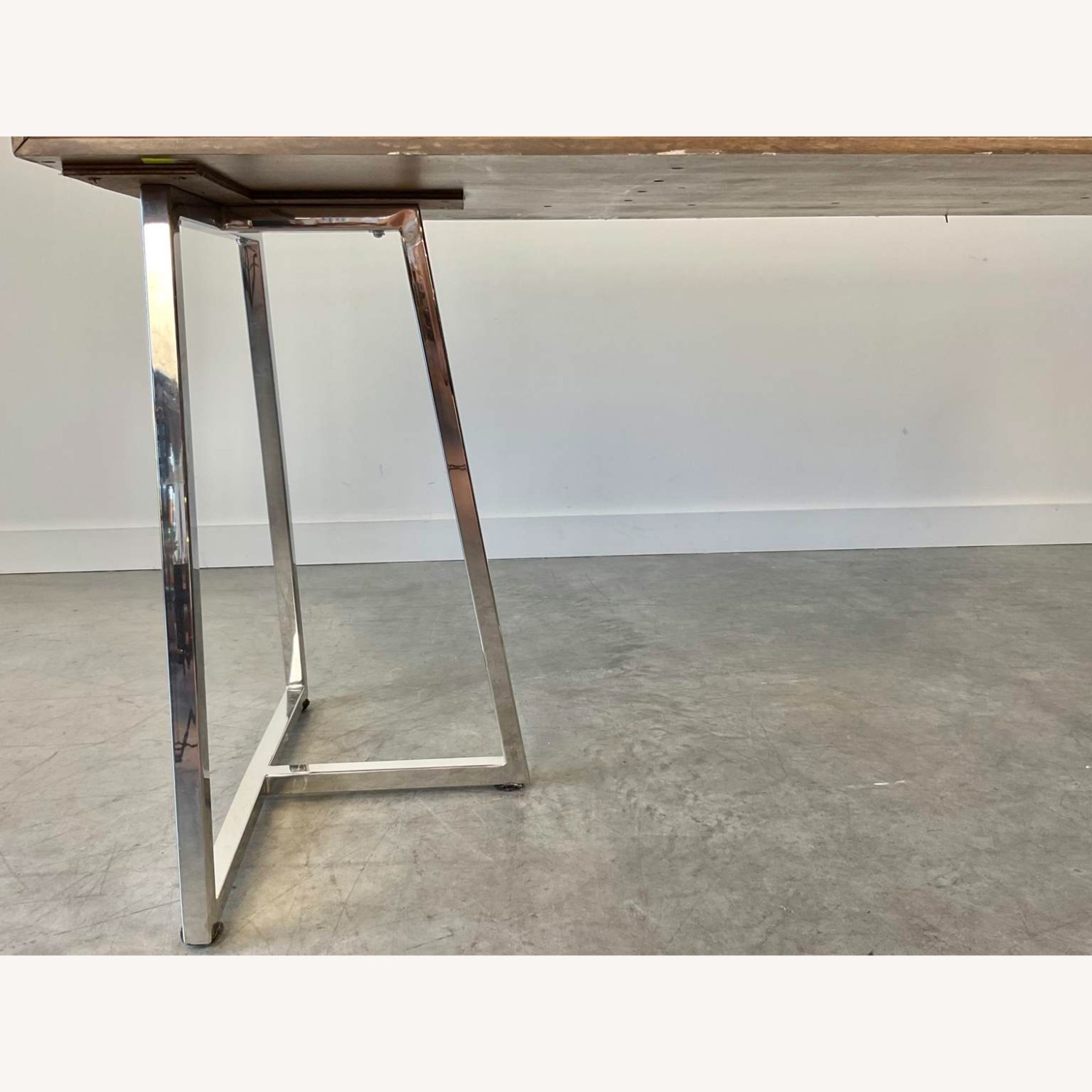 Modern Acacia Wood Stainless Steel Writing Desk - image-9