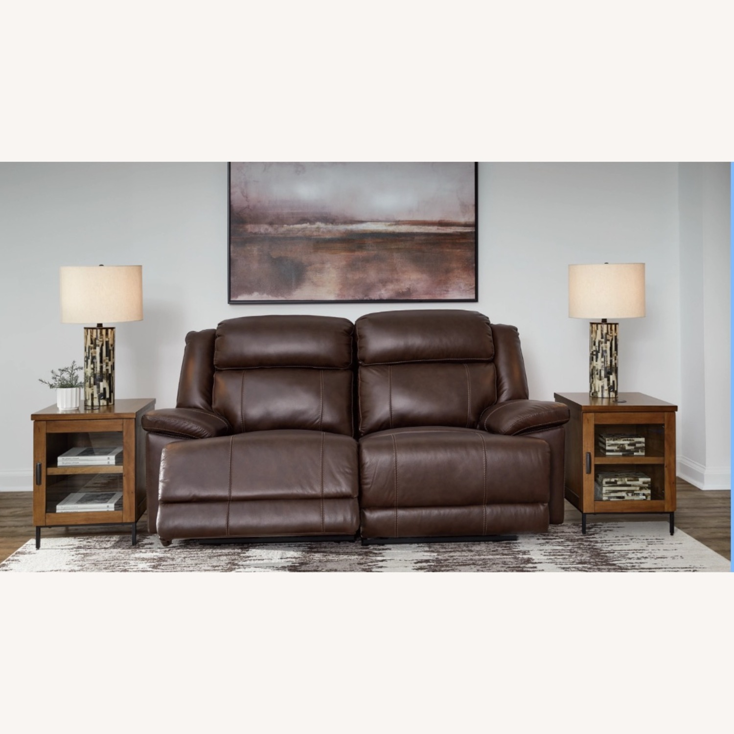 Leather Reclining Sectional Sofa Set - image-3