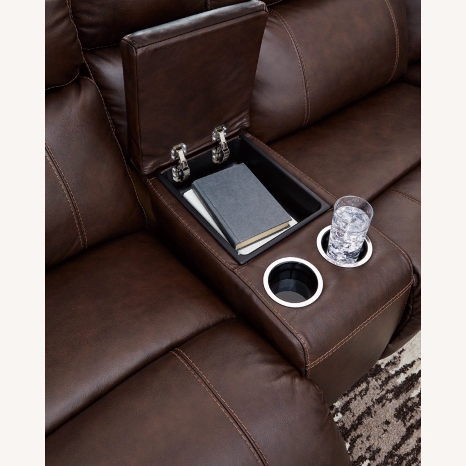 Leather Reclining Sectional Sofa Set - image-2