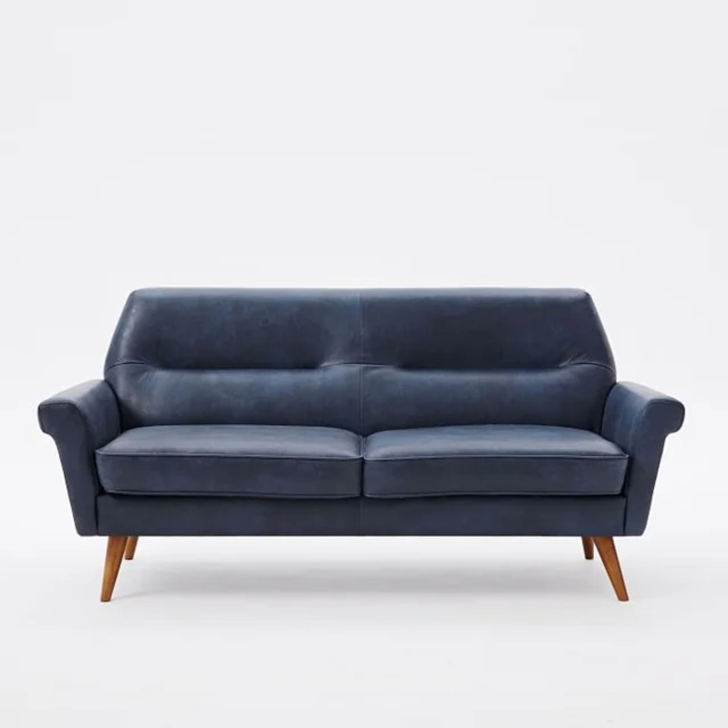 West Elm MCM Black Leather Sofa - image-8