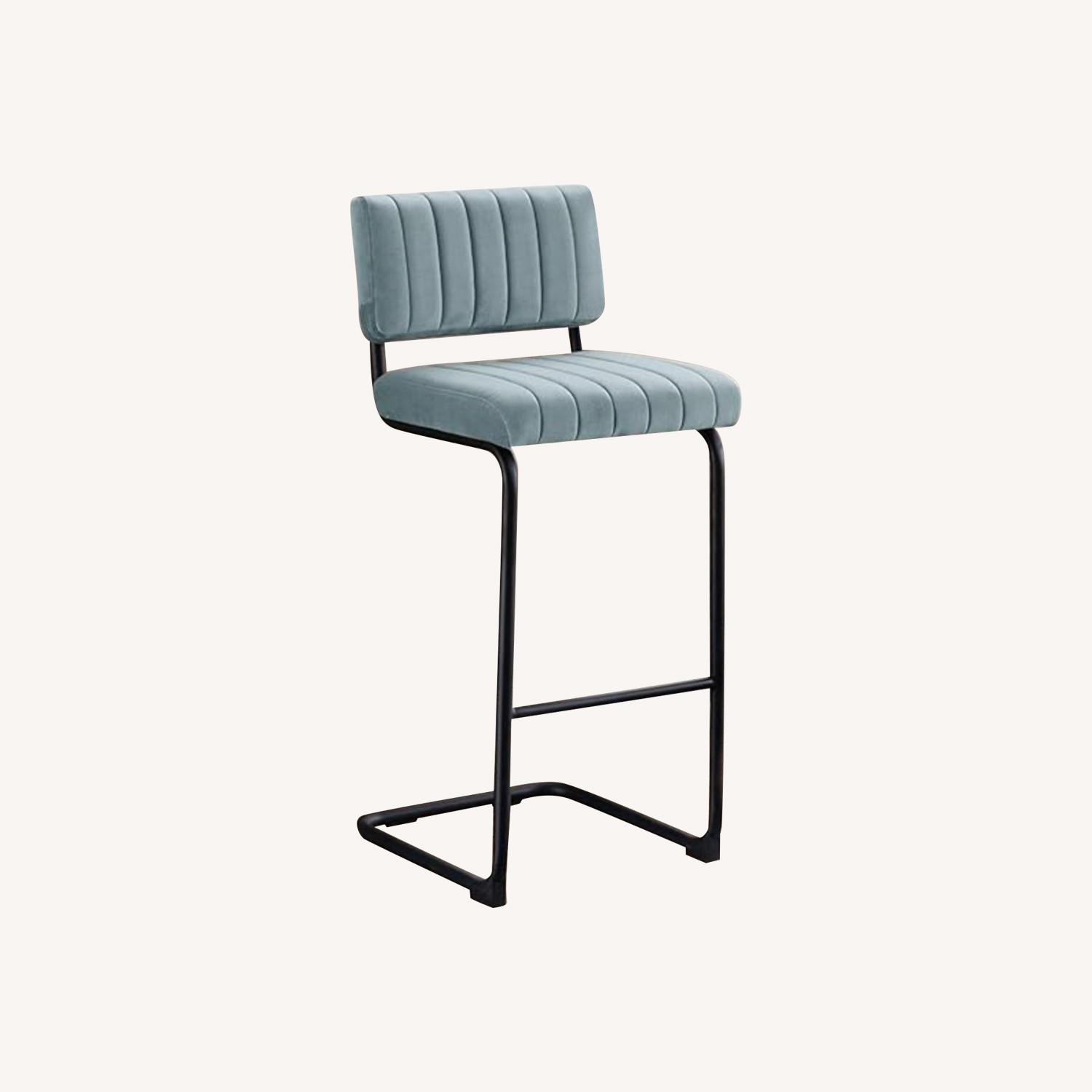 Modern Bar Stools with Tufted Backs - image-0