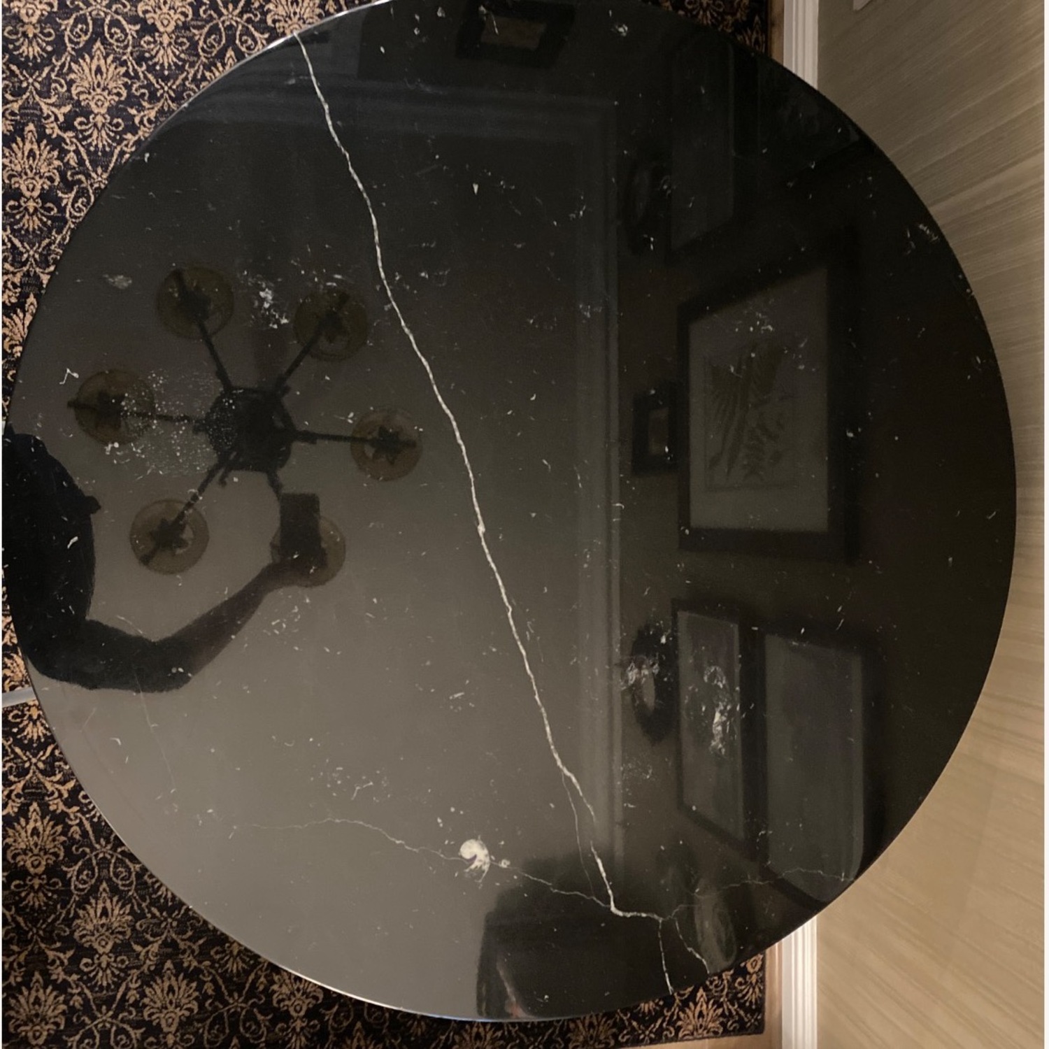 42” Knoll Black Marble Saarinen Table - image-1