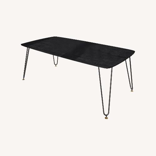Used Elmwood Rectangular Black MDF Wood Coffee Table for sale on AptDeco