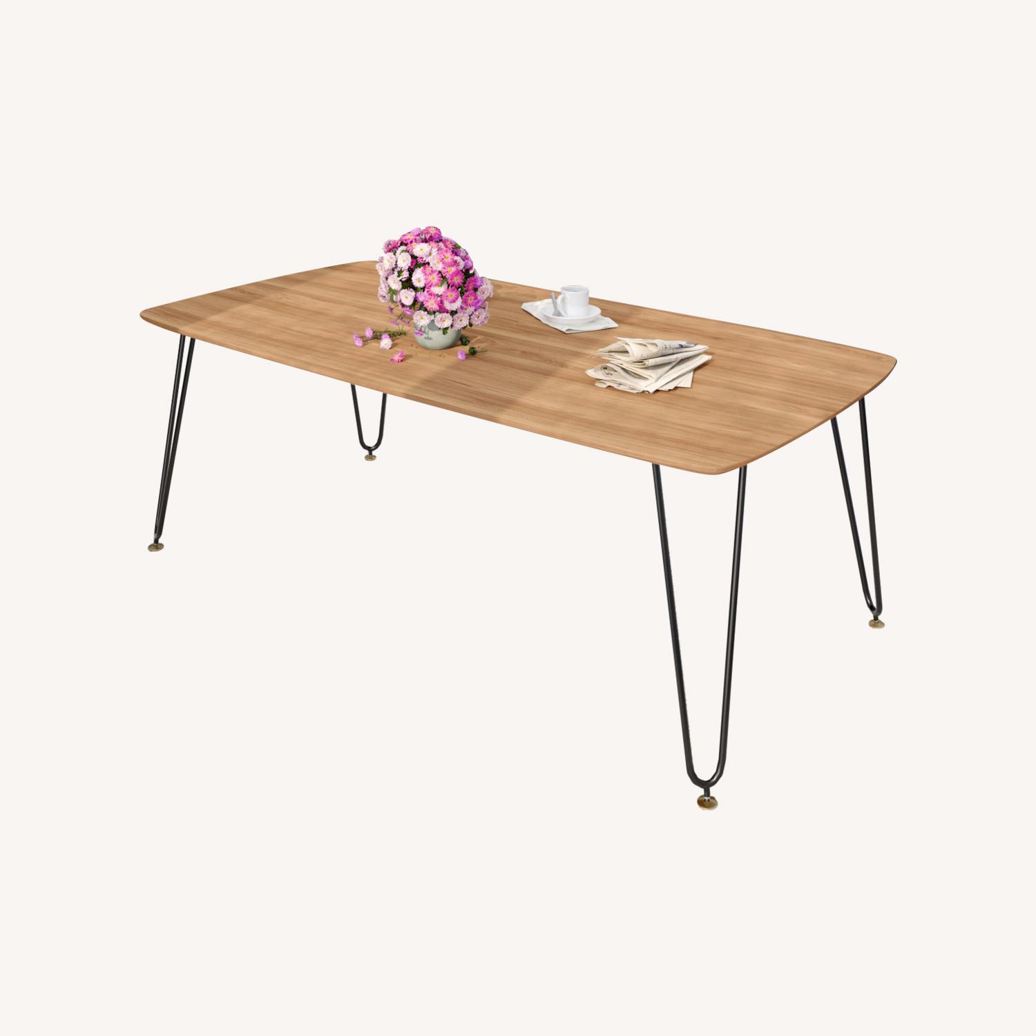 Elmwood Rectangular Natural MDF Wood Coffee Table - image-0