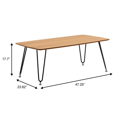 Used Elmwood Rectangular Natural MDF Wood Coffee Table for sale on AptDeco