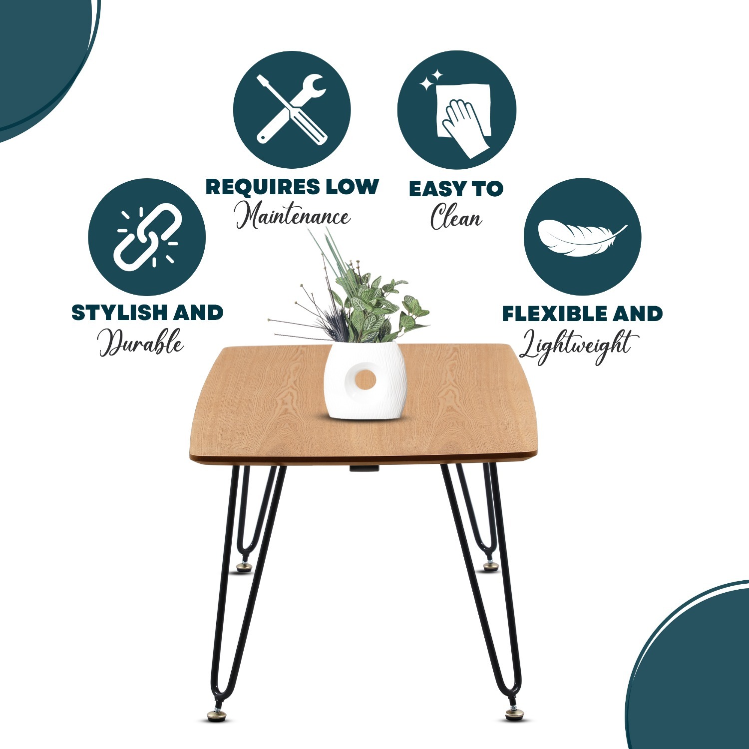 Elmwood Rectangular Natural MDF Wood Coffee Table - image-3