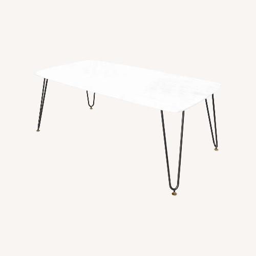 Used Elmwood Rectangular White MDF Wood Coffee Table for sale on AptDeco