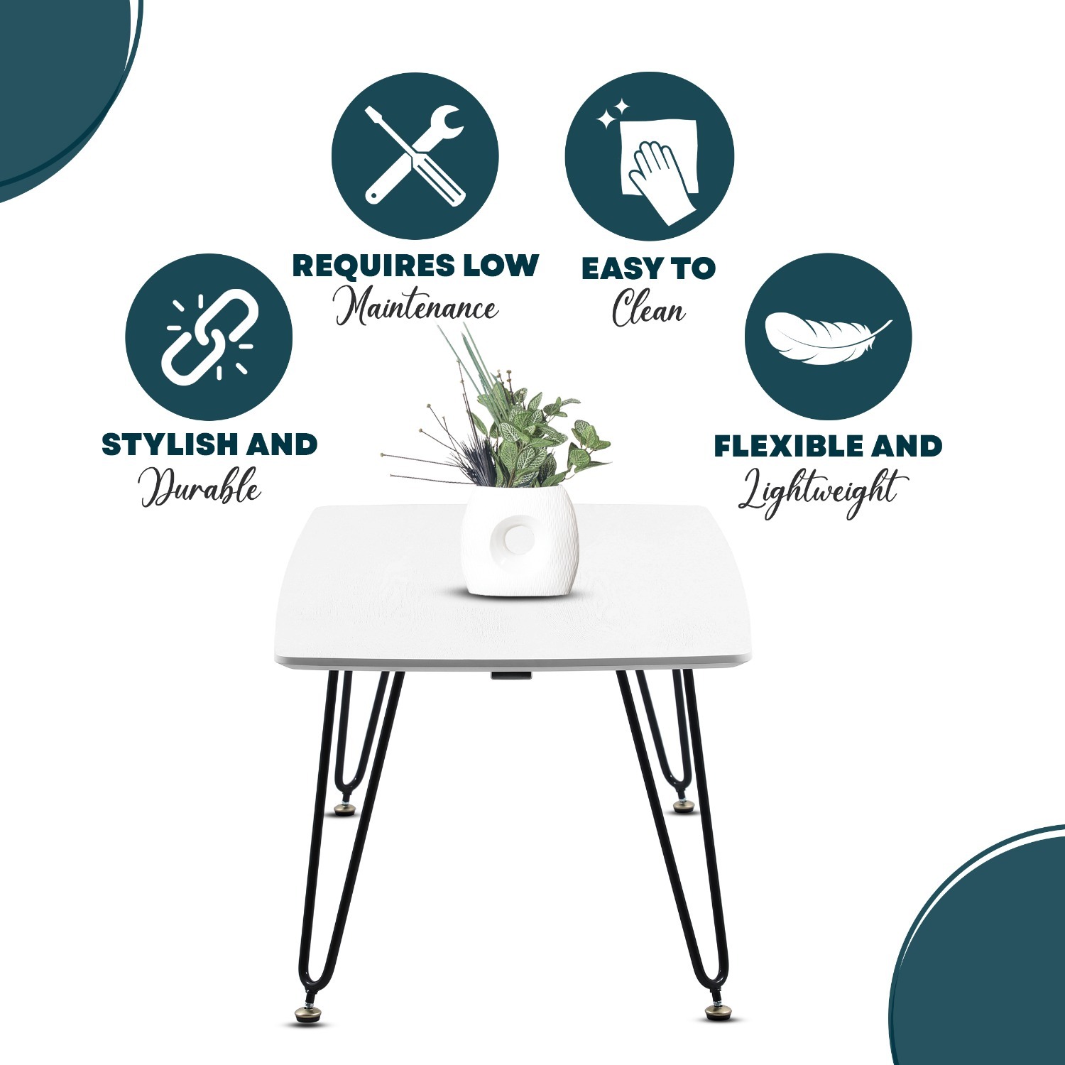 Elmwood Rectangular White MDF Wood Coffee Table - image-4